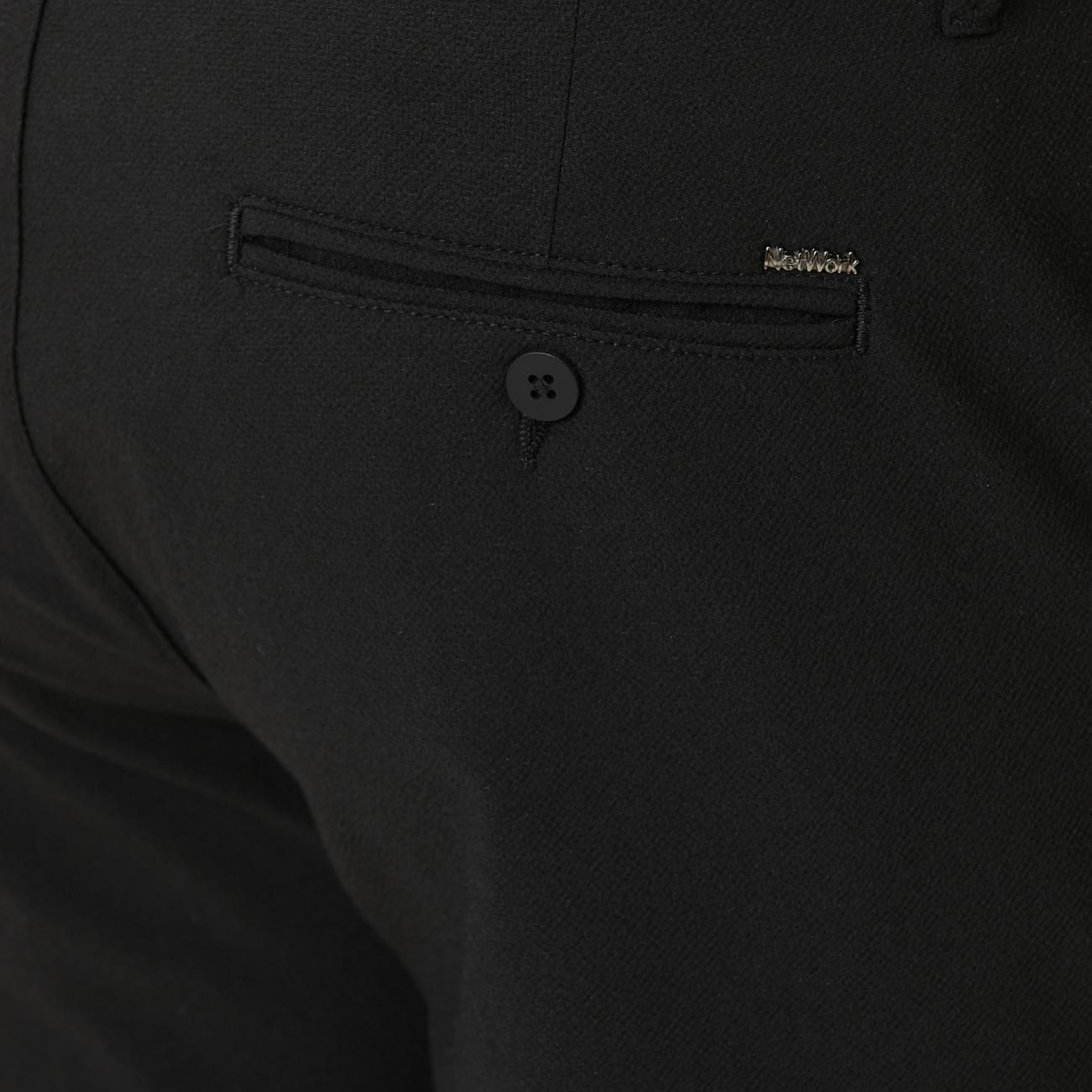 Network Erkek Siyah Jogger Gofre Desen Dokuma Pantolon