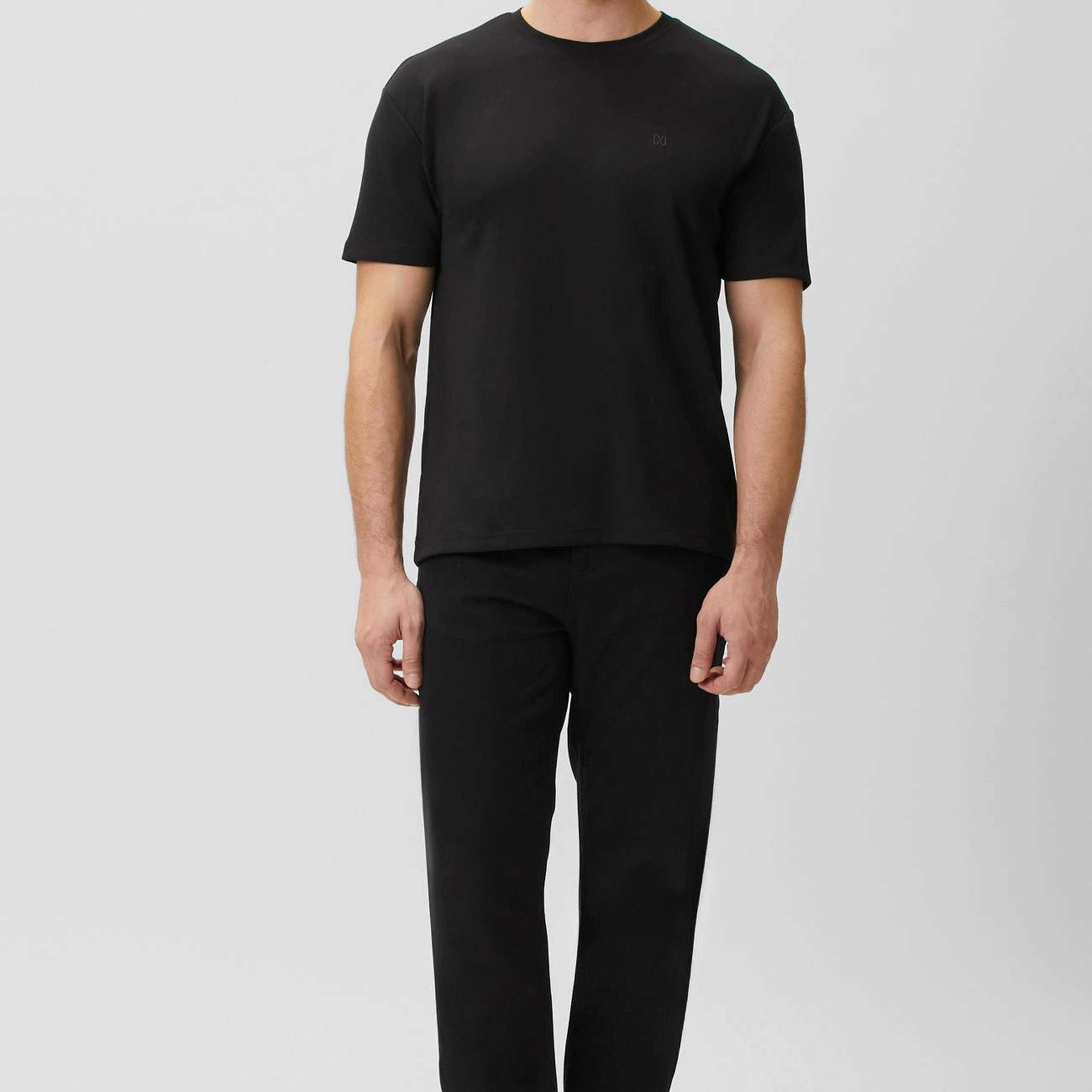 Network Erkek Comfort Siyah Basic Bisiklet Yaka Modal T-shirt