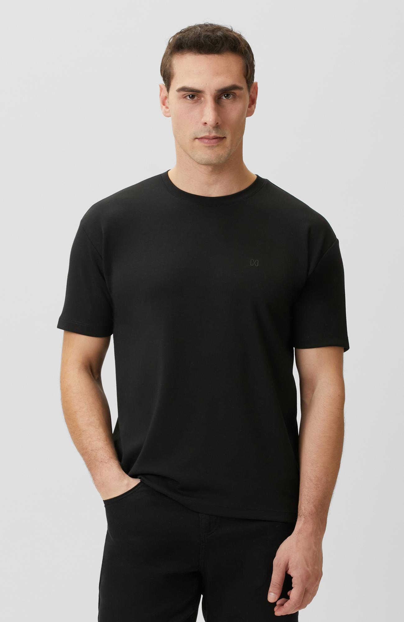 Network Erkek Comfort Siyah Basic Bisiklet Yaka Modal T-shirt