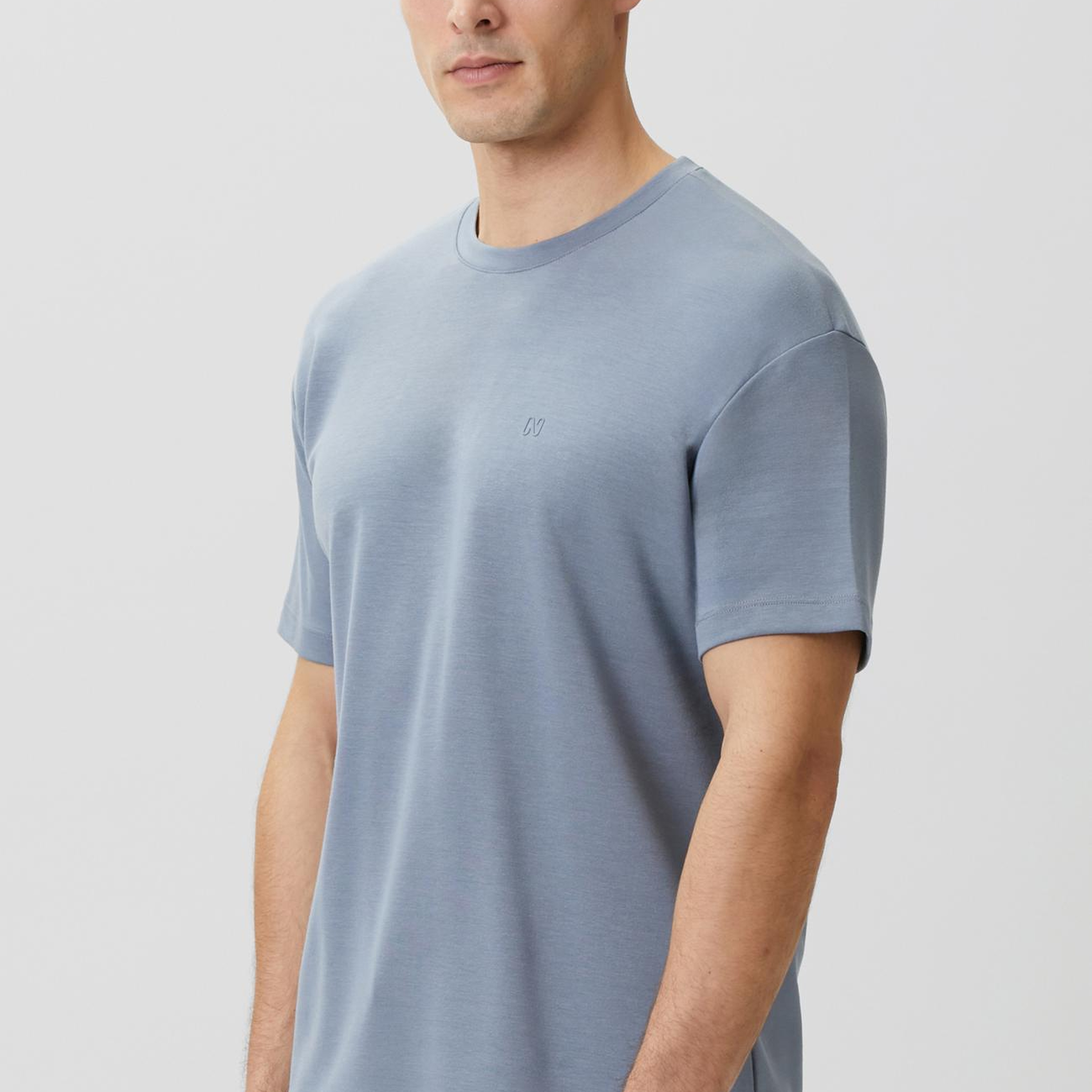 Network Erkek Comfort Mavi Basic Bisiklet Yaka Modal T-shirt
