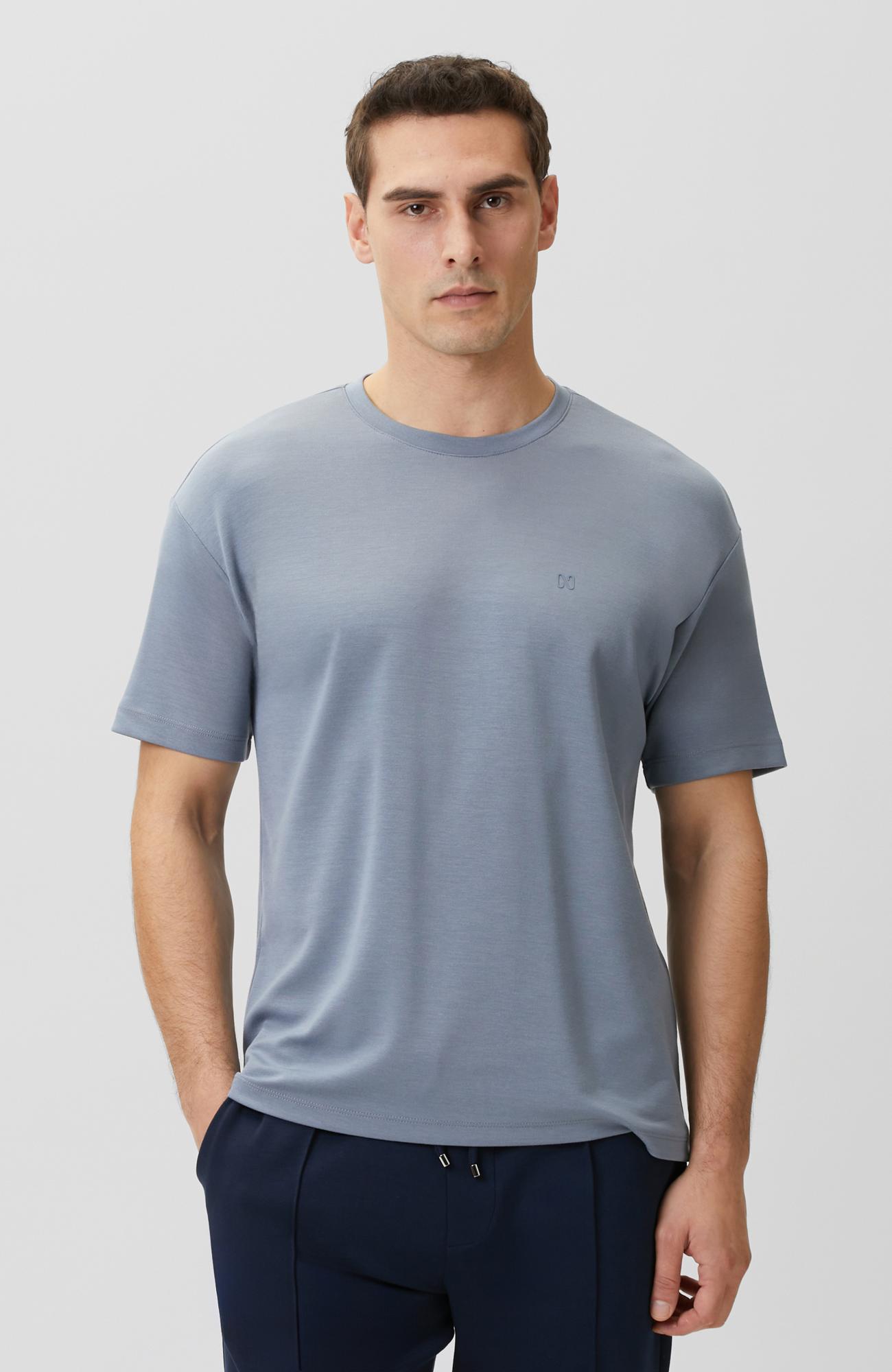 Network Erkek Comfort Mavi Basic Bisiklet Yaka Modal T-shirt