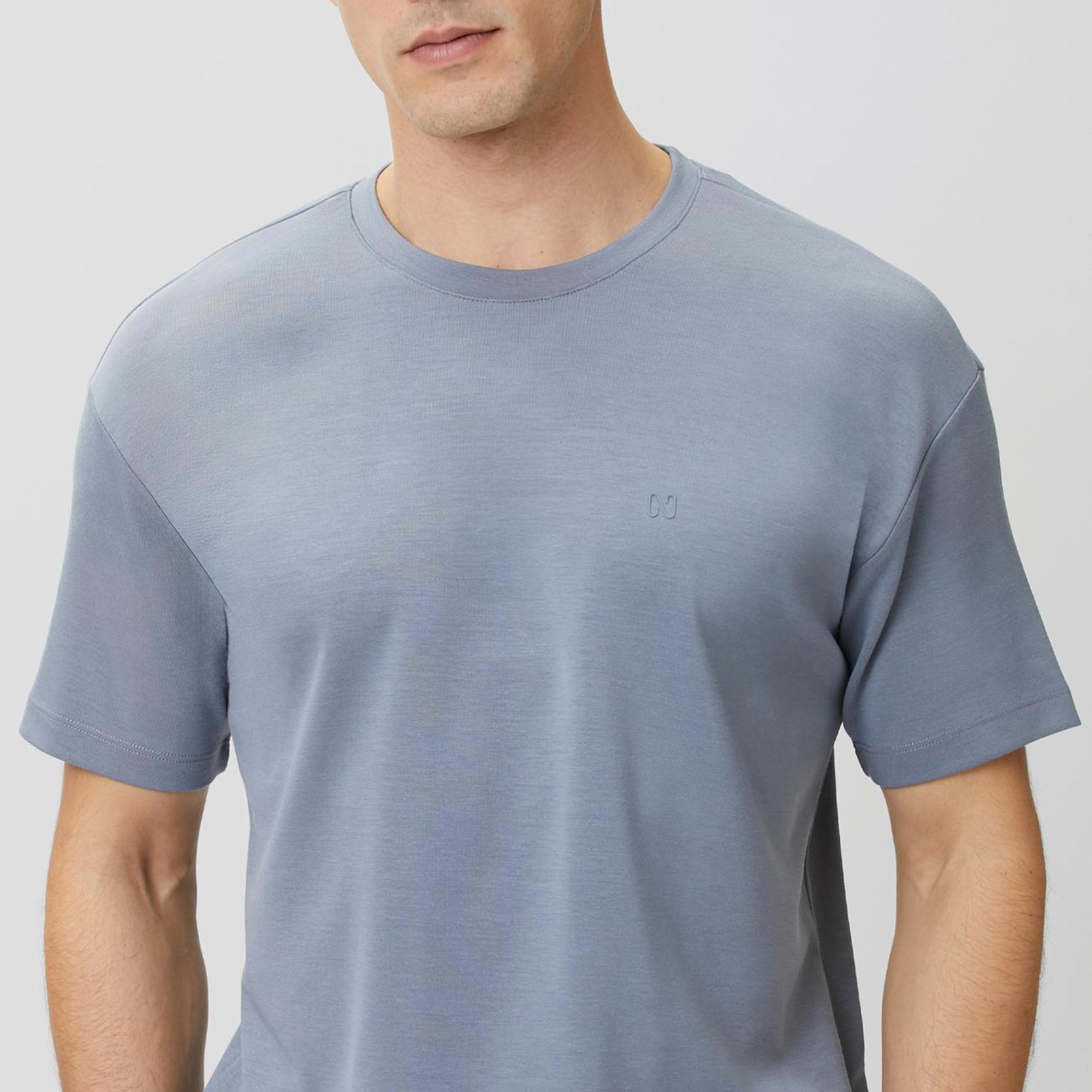 Network Erkek Comfort Mavi Basic Bisiklet Yaka Modal T-shirt