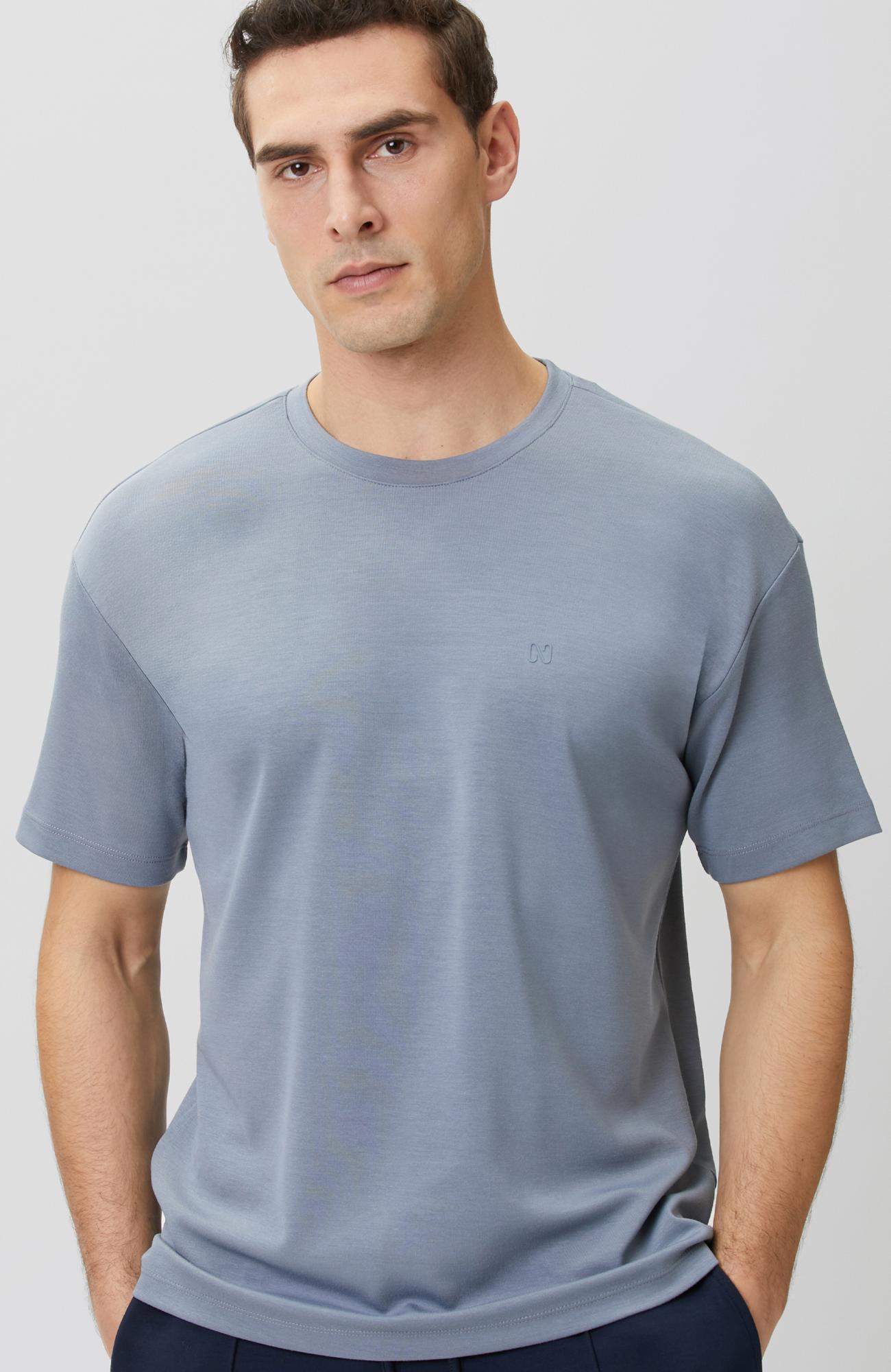 Network Erkek Comfort Mavi Basic Bisiklet Yaka Modal T-shirt