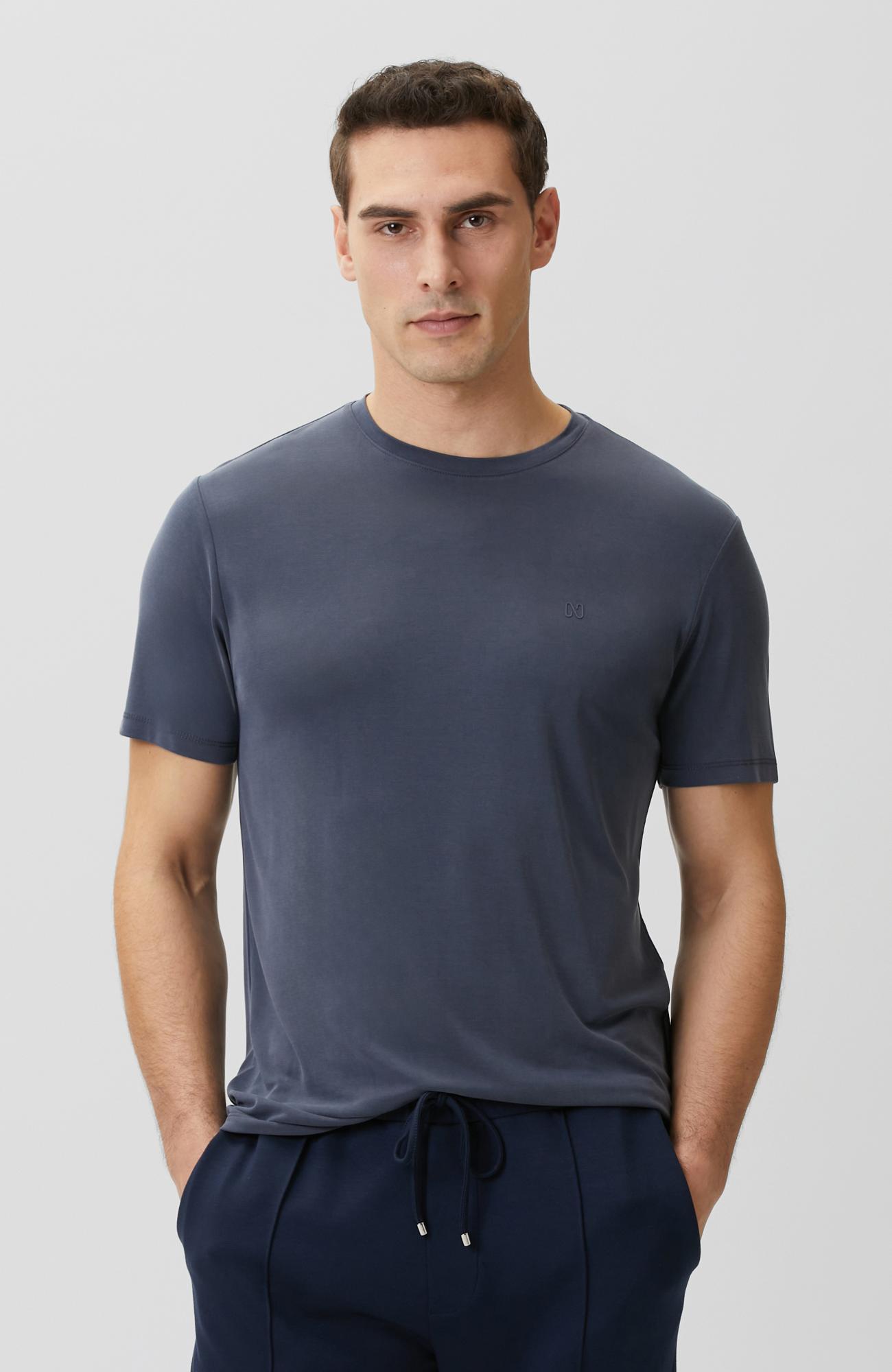 Network Erkek Comfort Fit Indigo Bisiklet Yaka Modal T-shirt