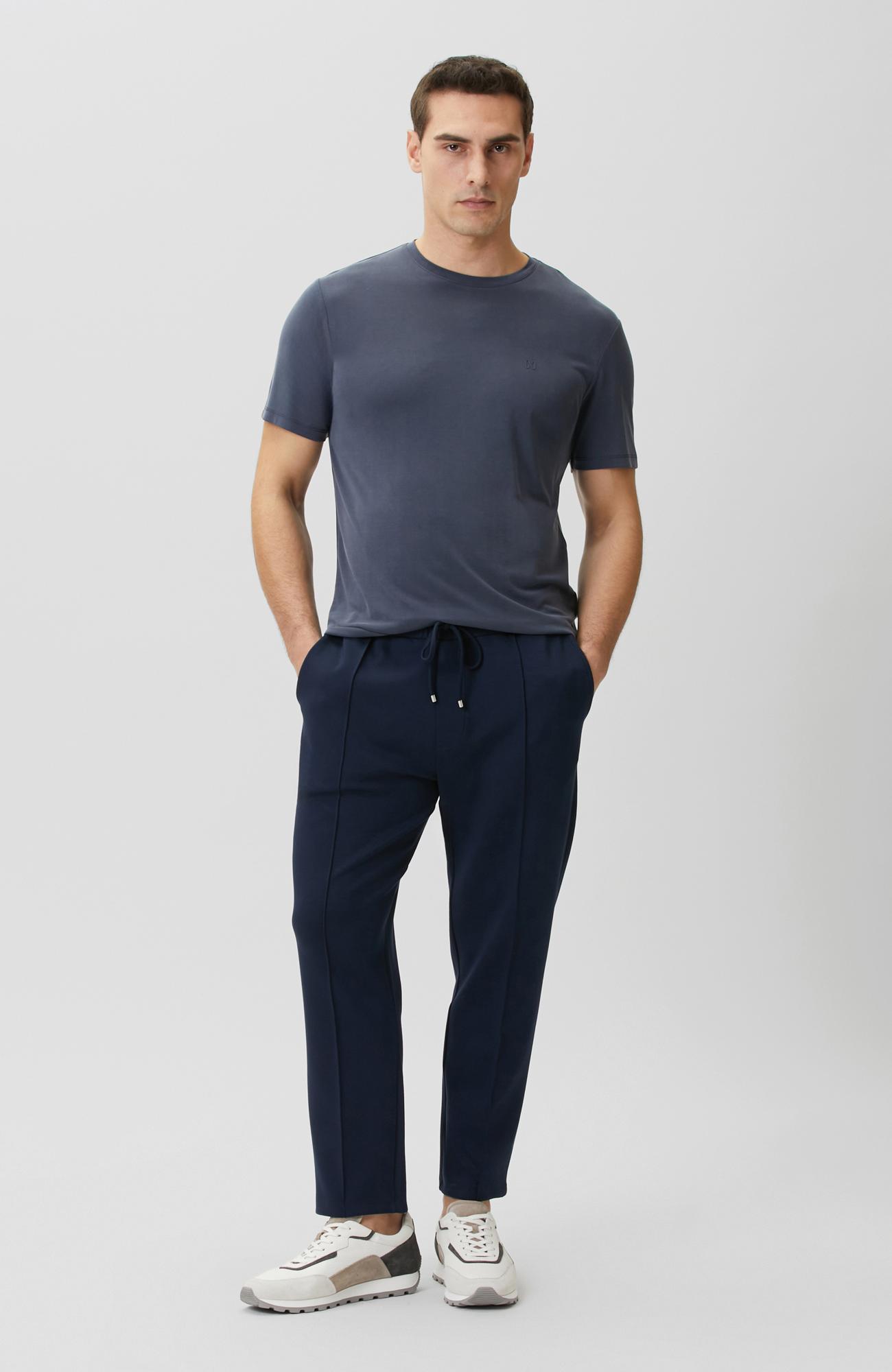 Network Erkek Comfort Fit Indigo Bisiklet Yaka Modal T-shirt