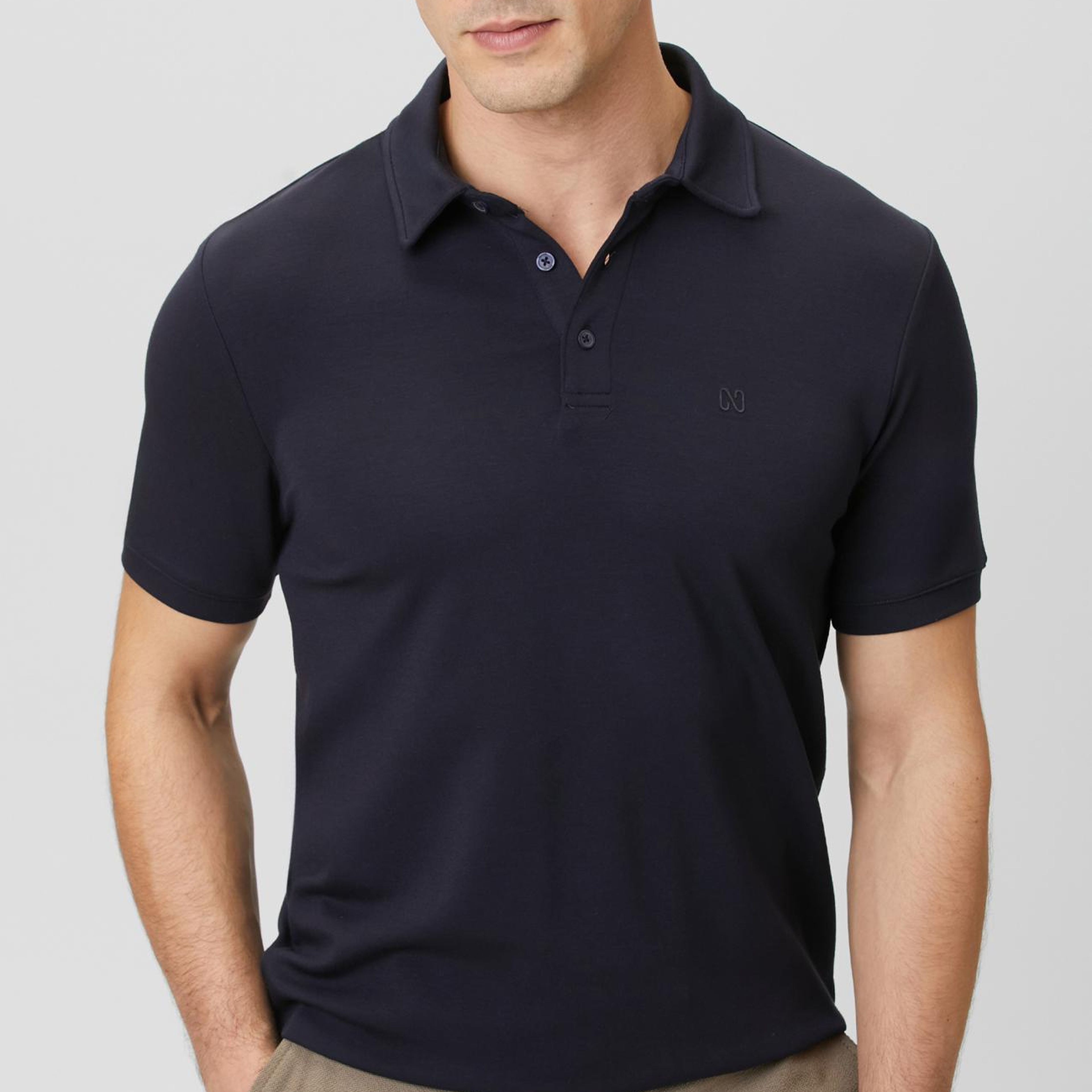 Network Erkek Lacivert Basic Polo Modal T-shirt