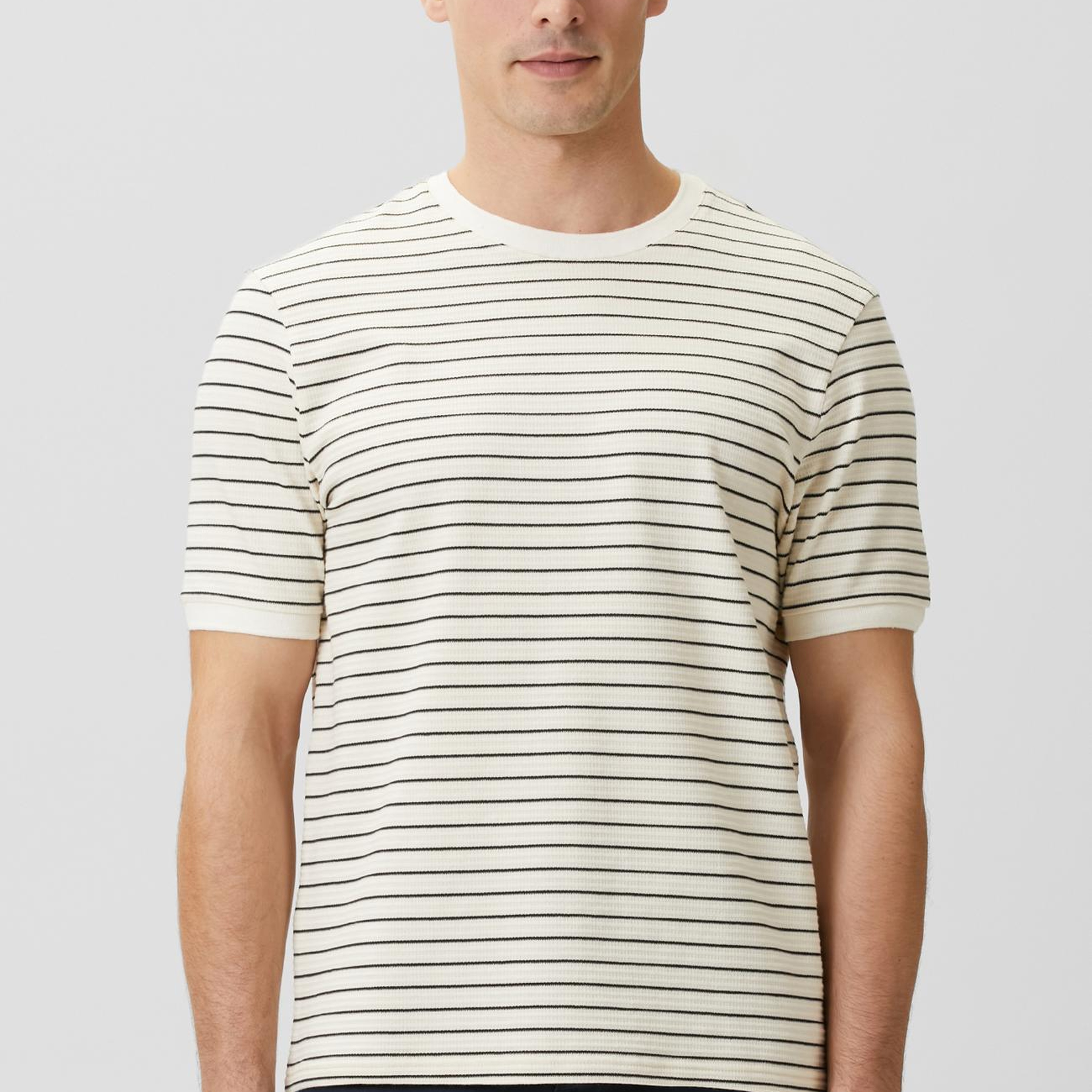 Network Erkek Naturel Çizgili Marin Desen T-shirt