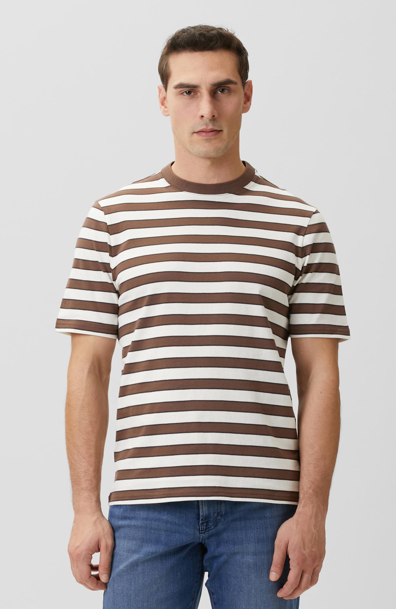 Network Erkek Kahverengi Çizgili T-shirt