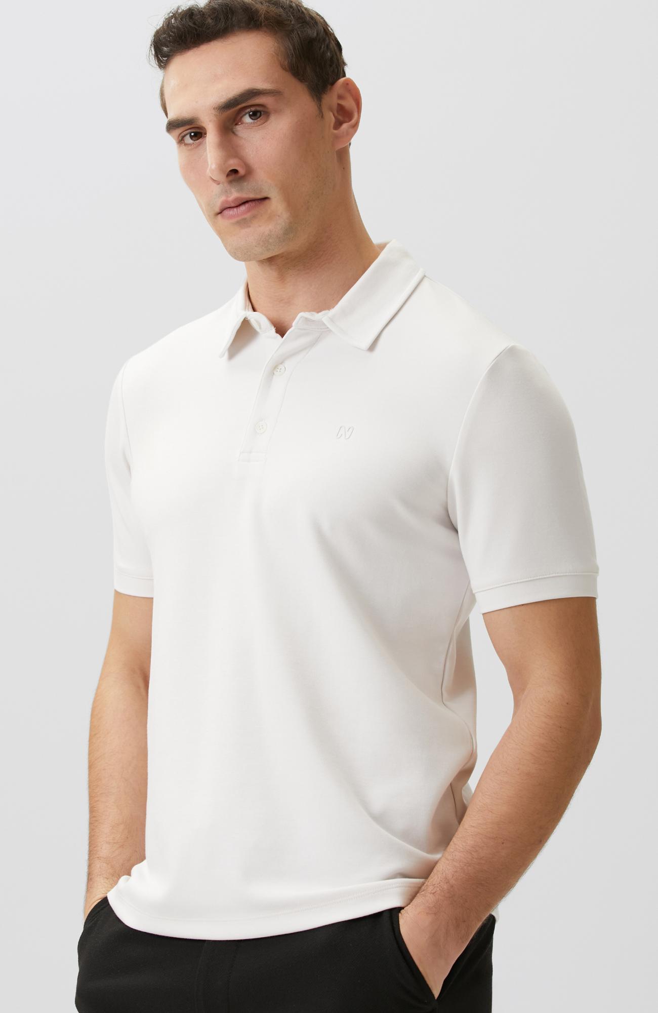 Network Erkek Kırık Beyaz Basic Polo Modal T-shirt