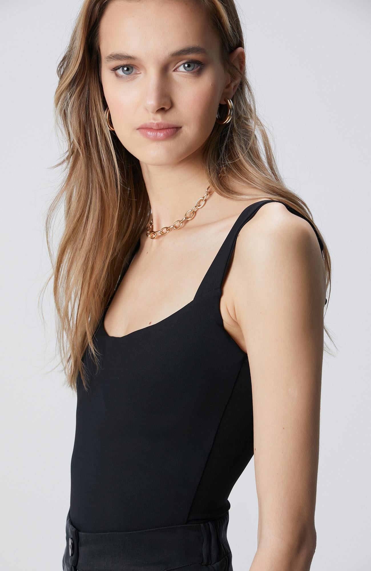 Network Kadın Siyah Bodysuit