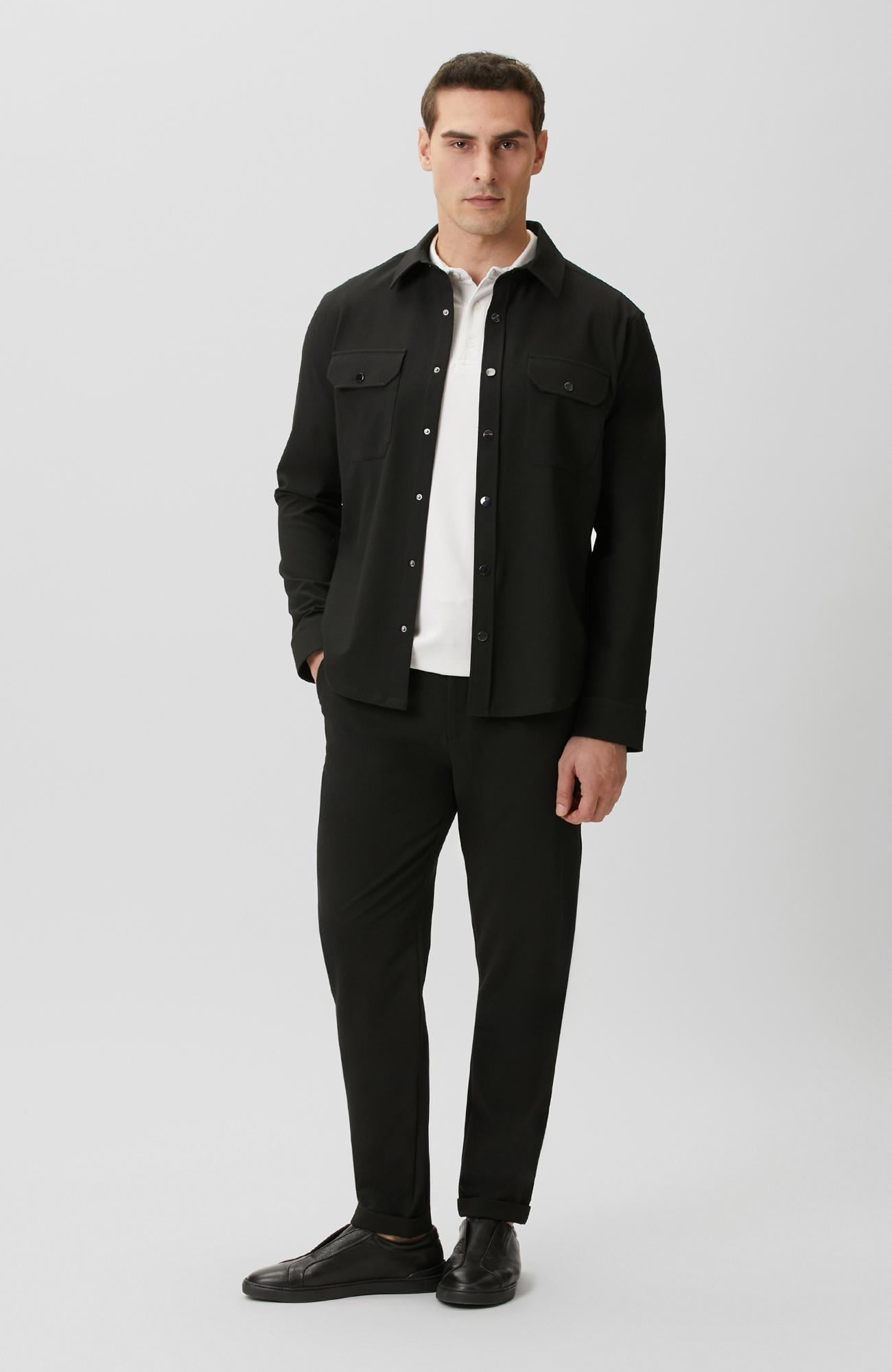Network Erkek Siyah Jogger Gofre Desen Dokuma Pantolon