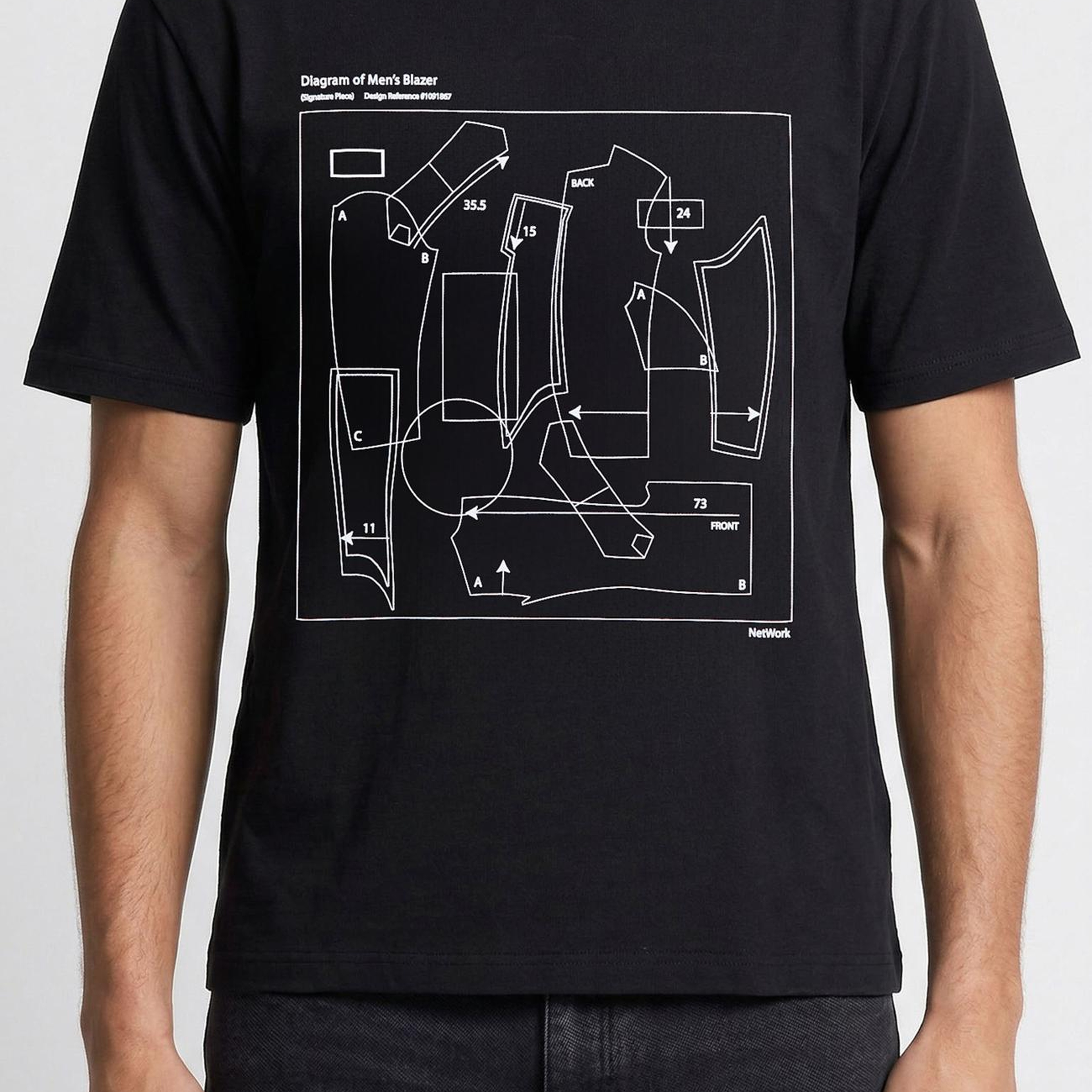 Network Erkek Siyah Baskılı T-shirt
