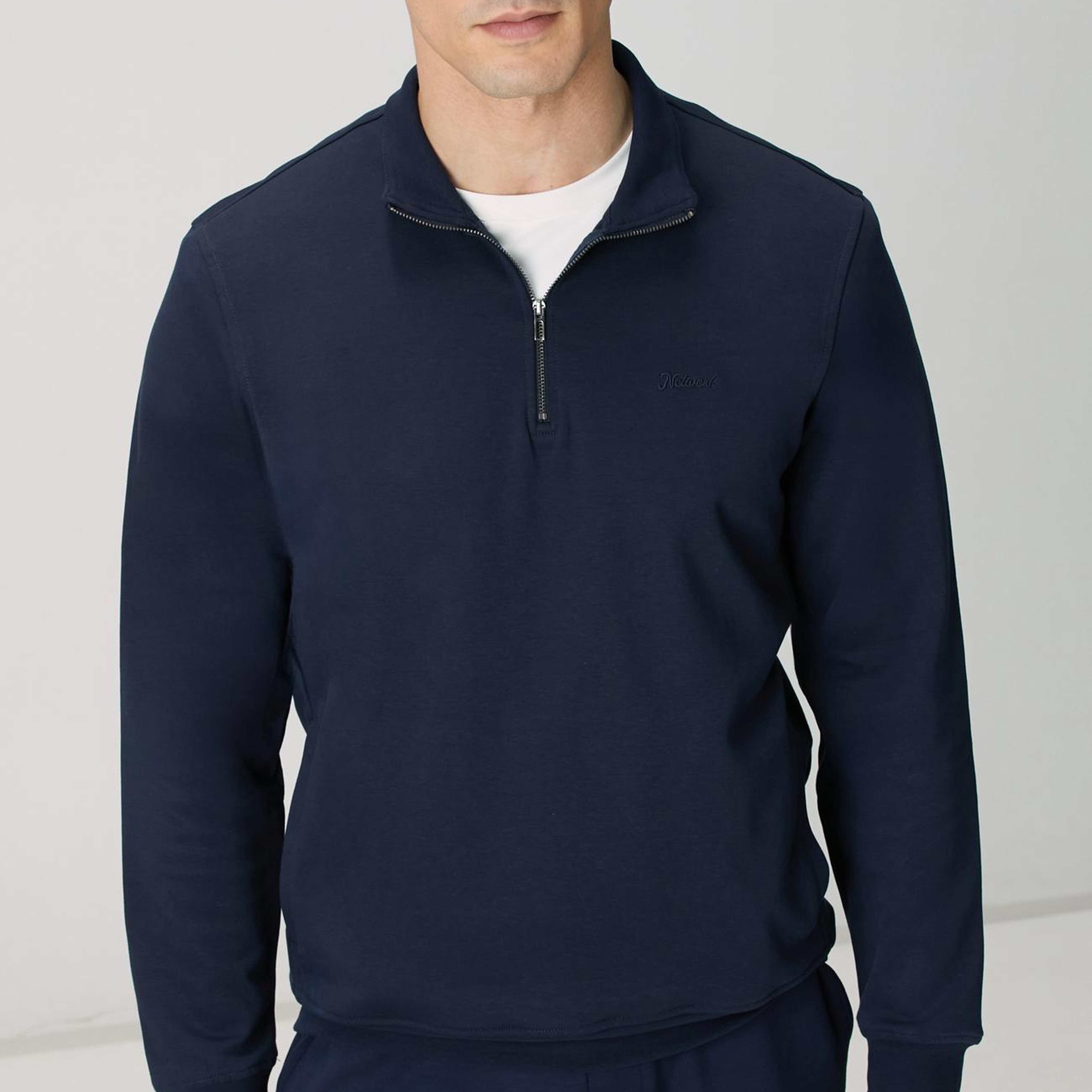 Network Erkek Lacivert Fermuarlı Sweatshirt