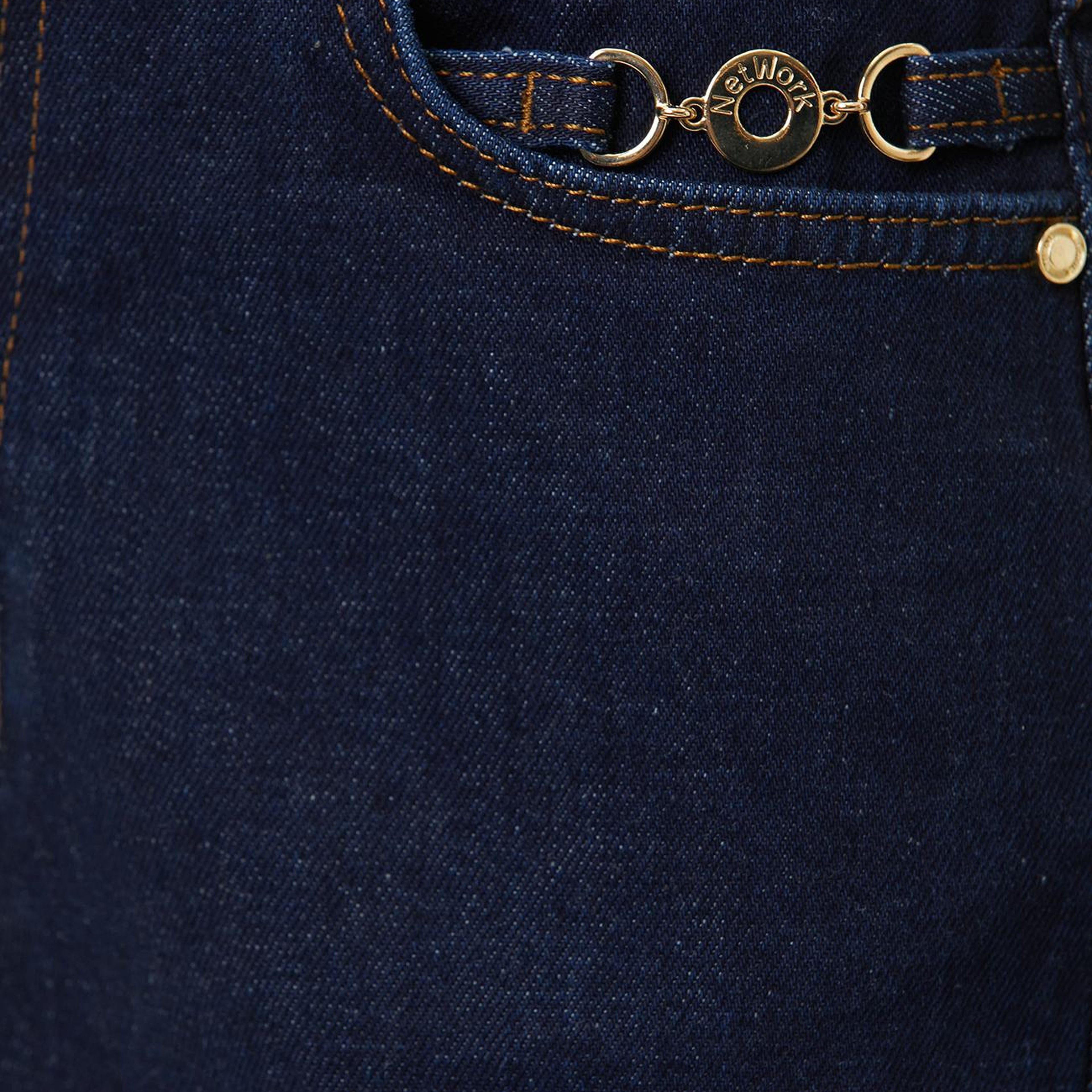 Network Kadın Lacivert Raw Yıkama Kısa Denim Şort