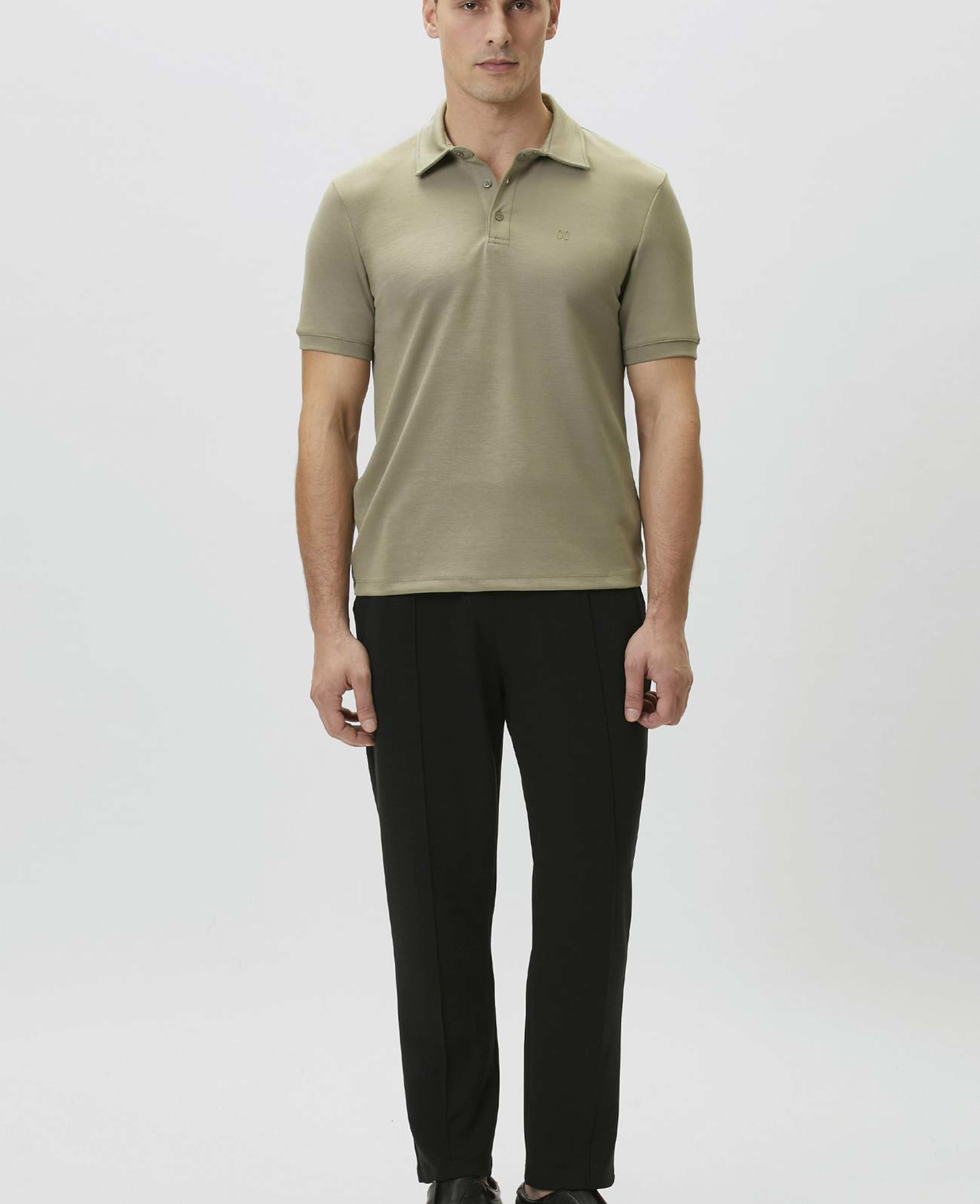 Network Erkek Haki Basic Modal Polo T-shirt