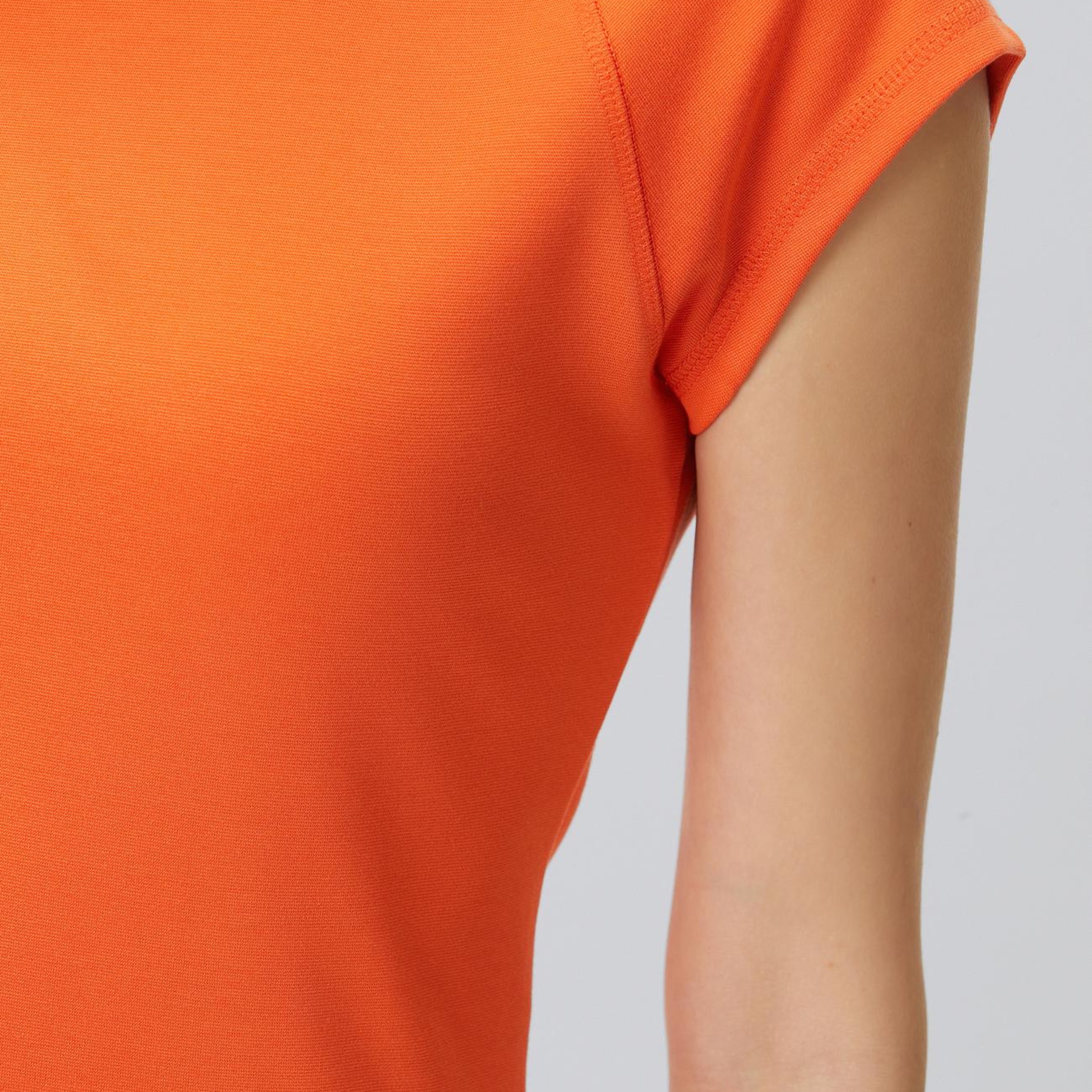 Network Kadın Turuncu Dikiş Detaylı Basic N-Tech T-shirt