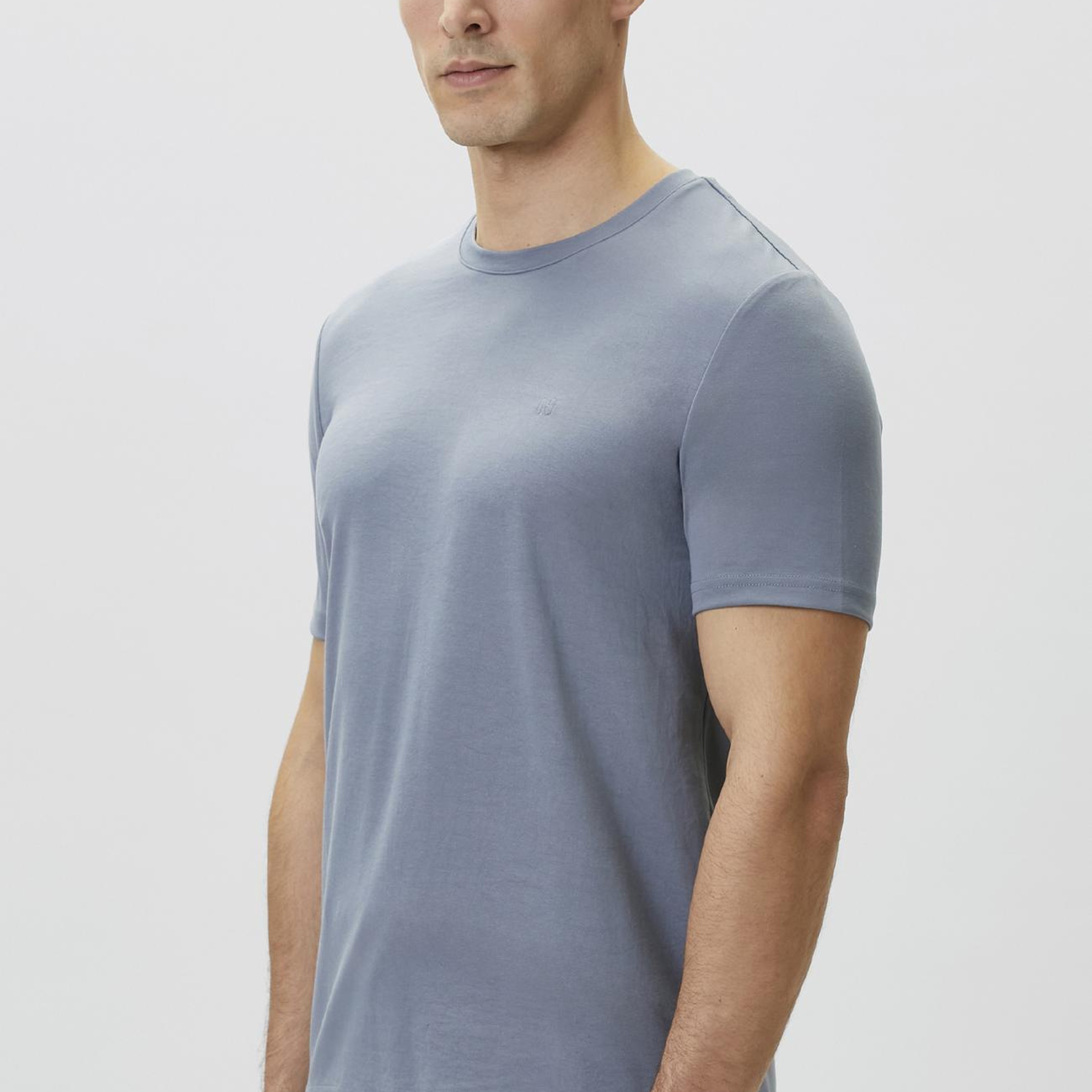 Network Erkek Mavi Pike Desen Basic T-shirt