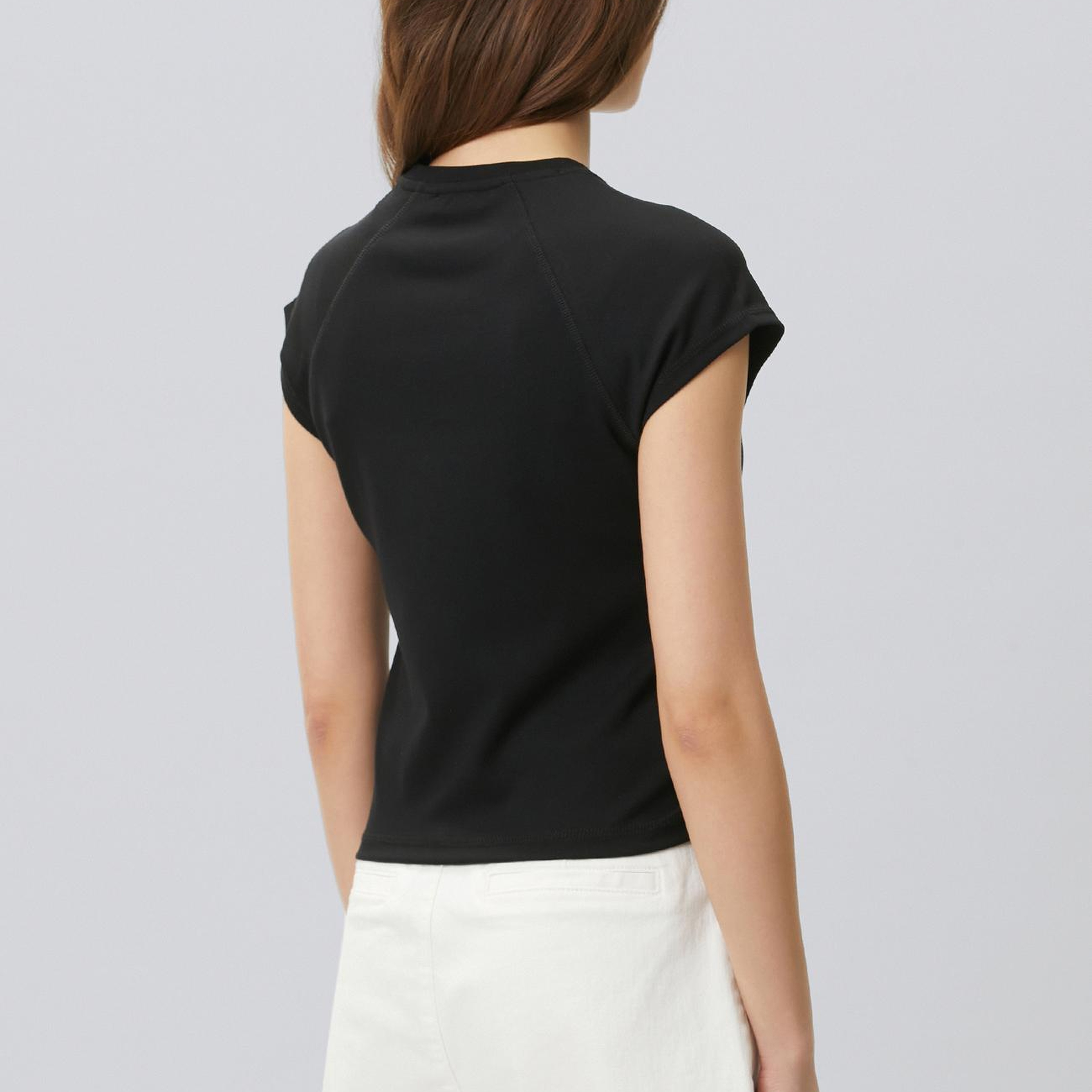 Network Kadın N-Tech Siyah Dikiş Detaylı T-shirt