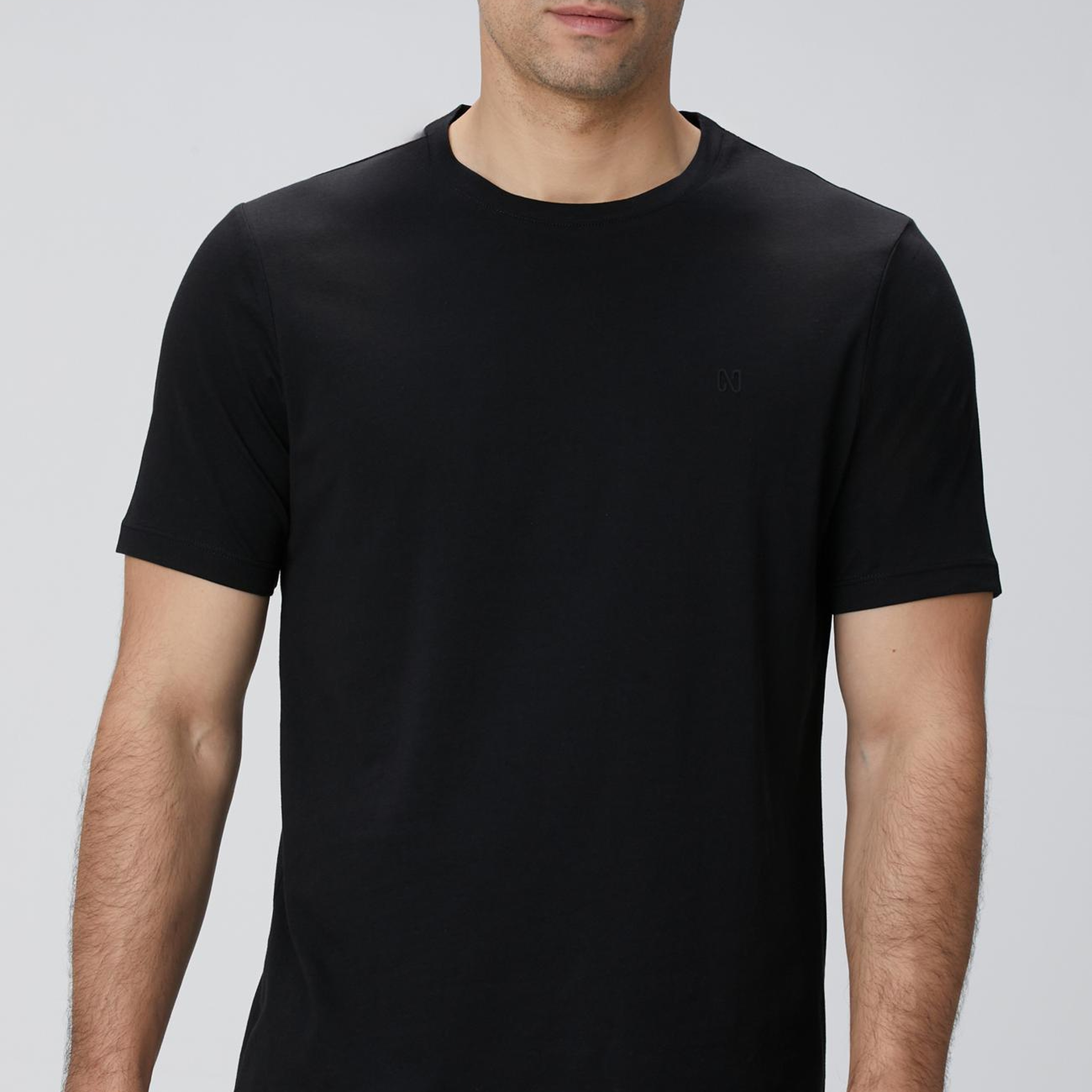 Network Erkek Siyah Basic T-shirt