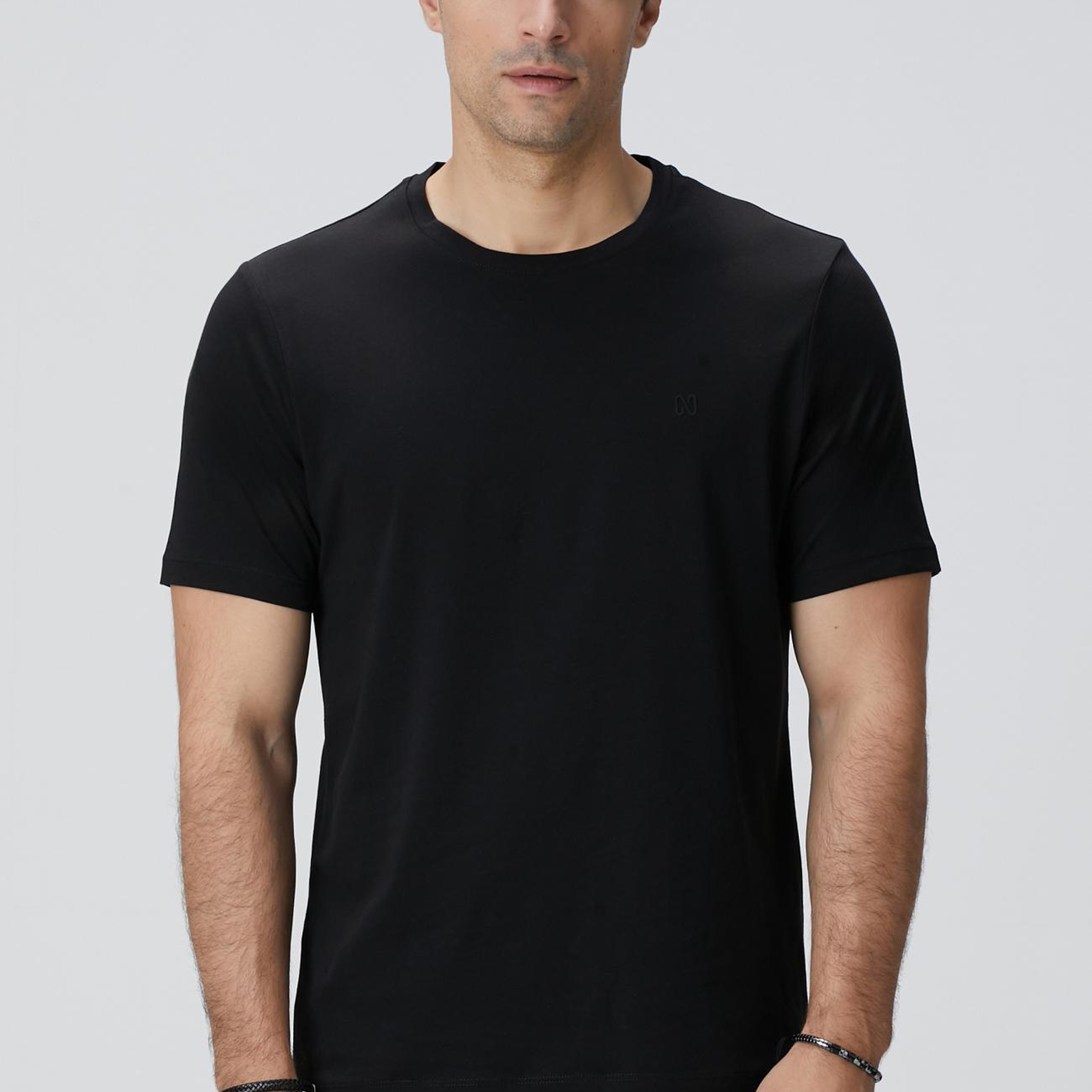 Network Erkek Siyah Basic T-shirt
