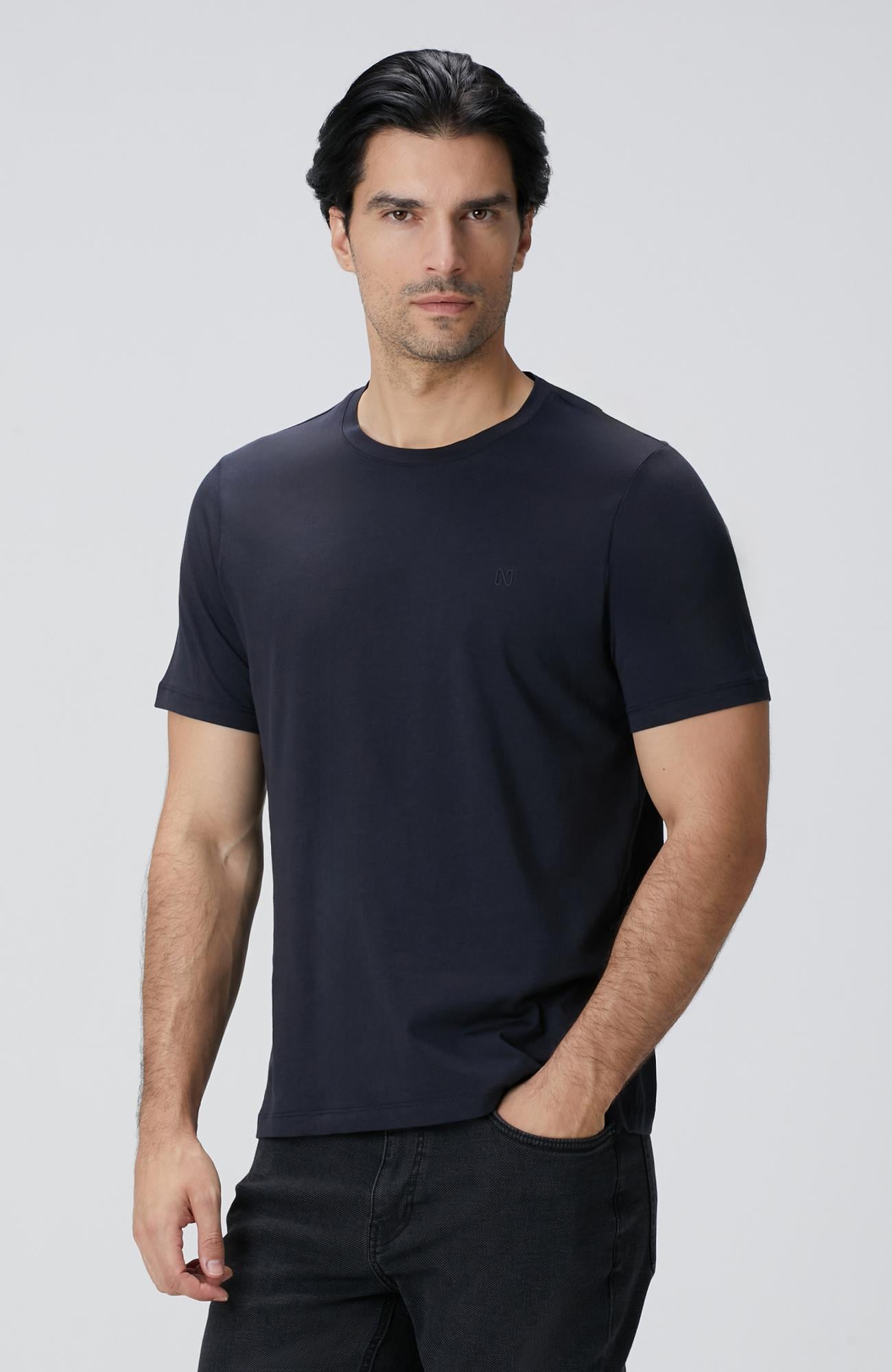 Network Erkek Lacivert Basic T-shirt