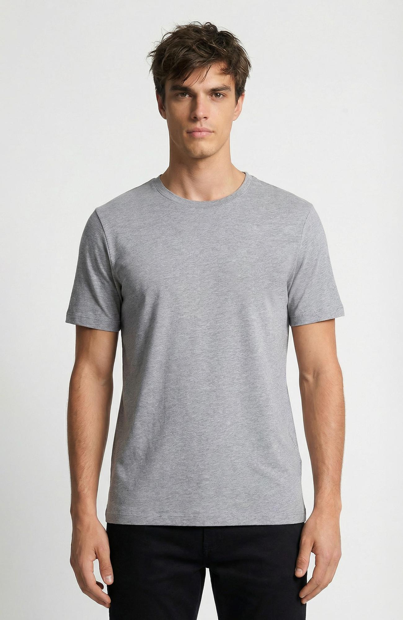 Network Erkek Gri Melanj Basic T-shirt