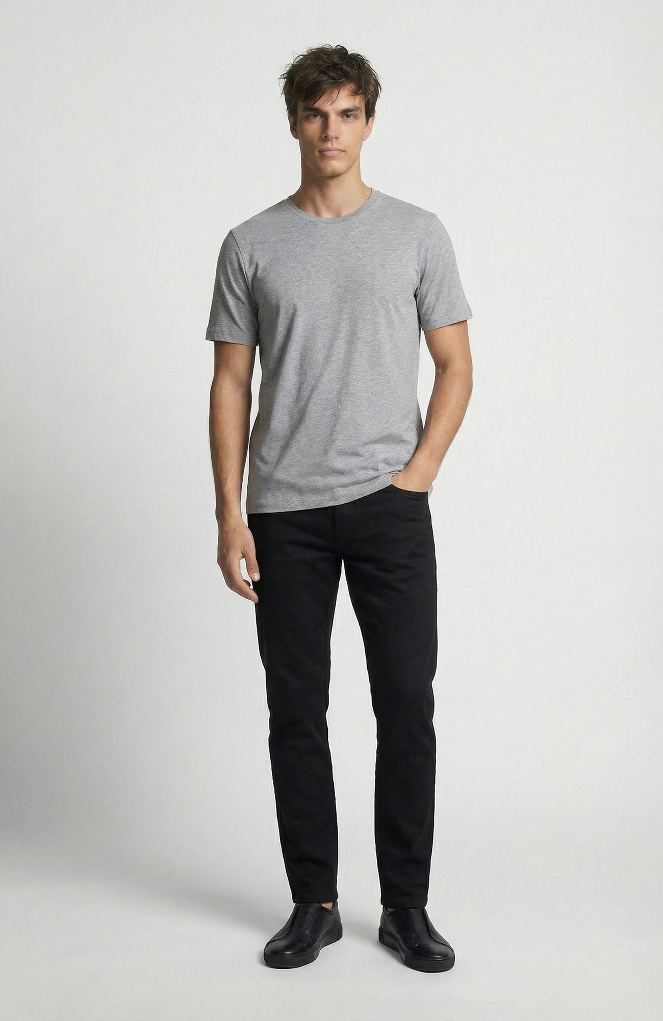 Network Erkek Gri Melanj Basic T-shirt