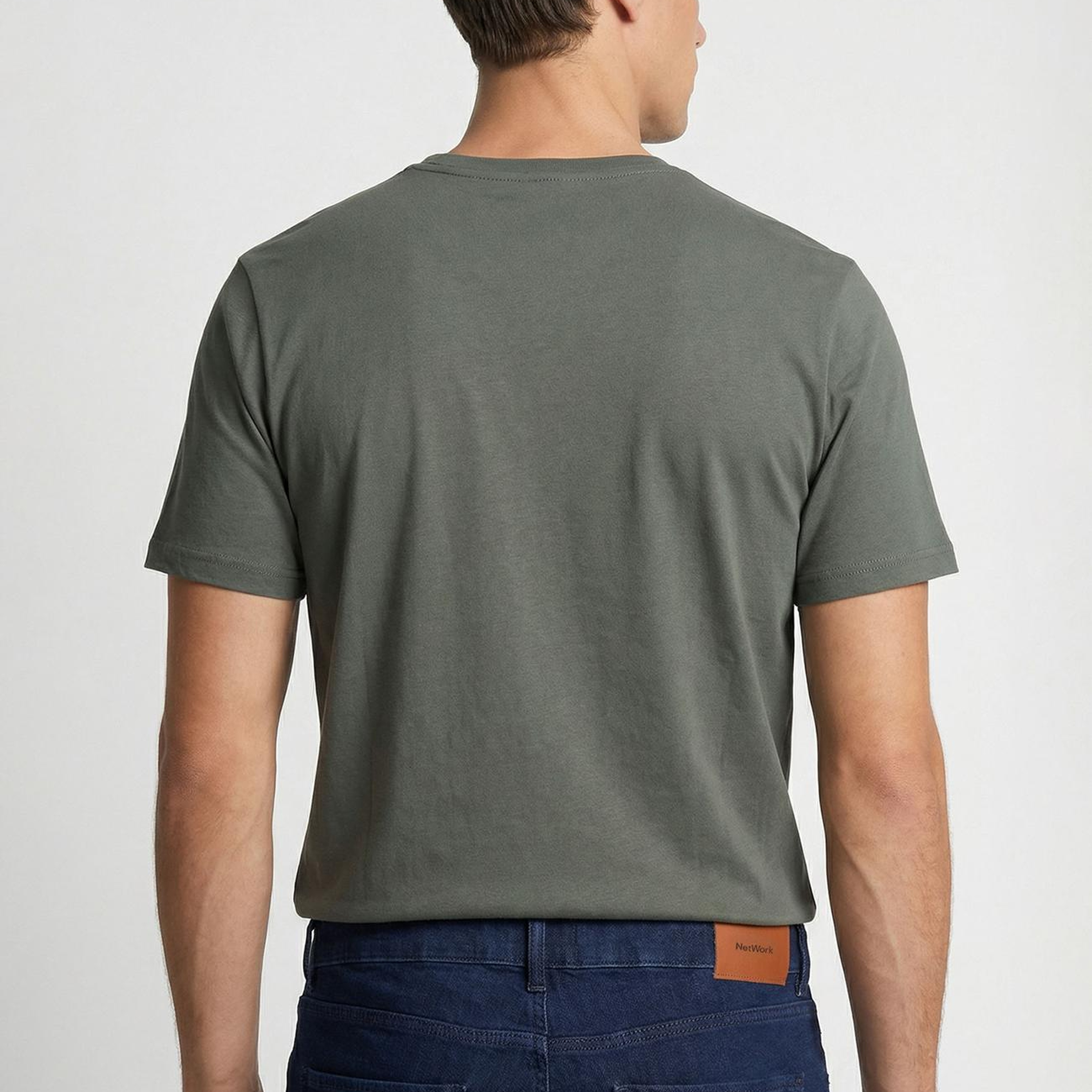 Network Erkek Haki Basic T-Shirt
