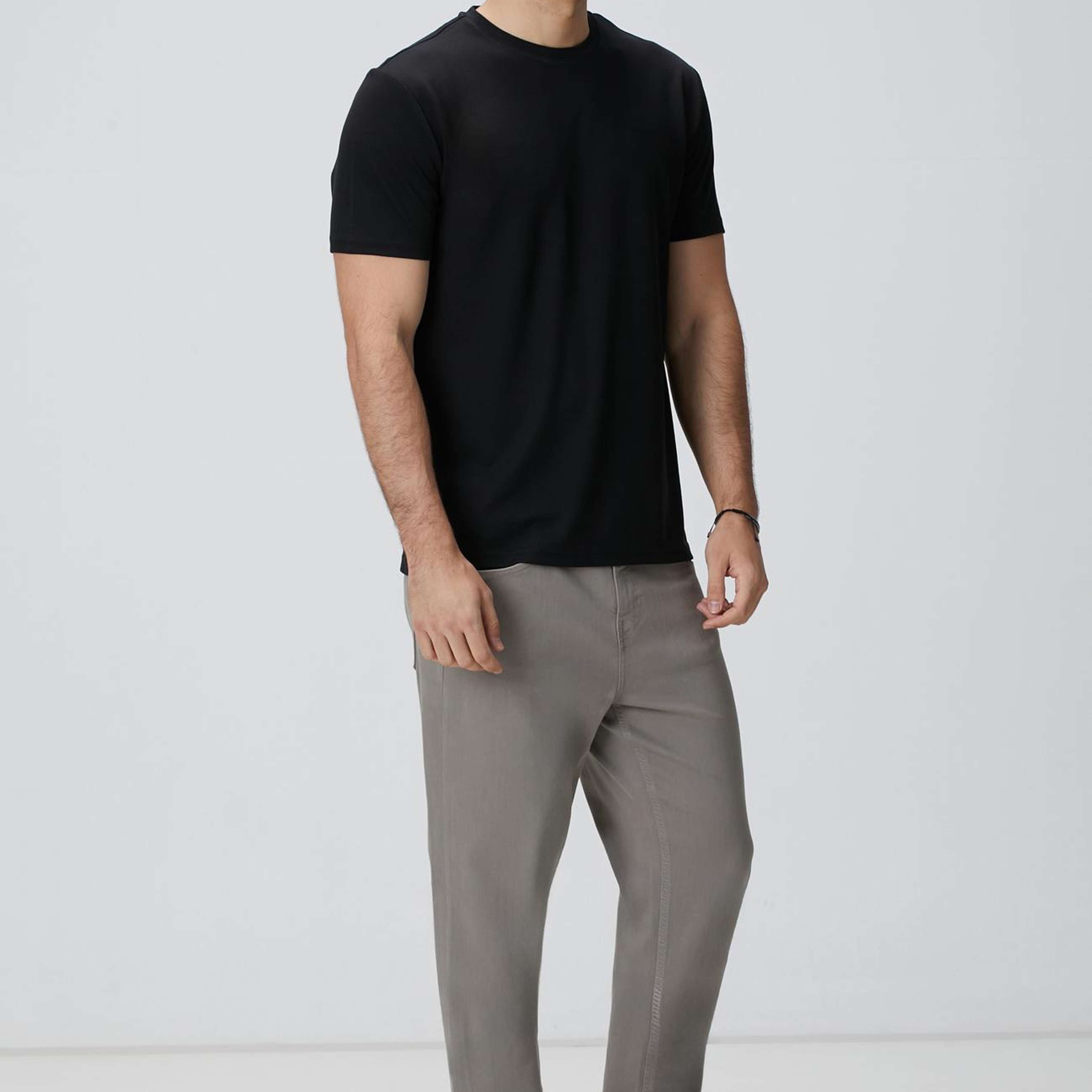 Network Erkek Siyah Basic T-Shirt