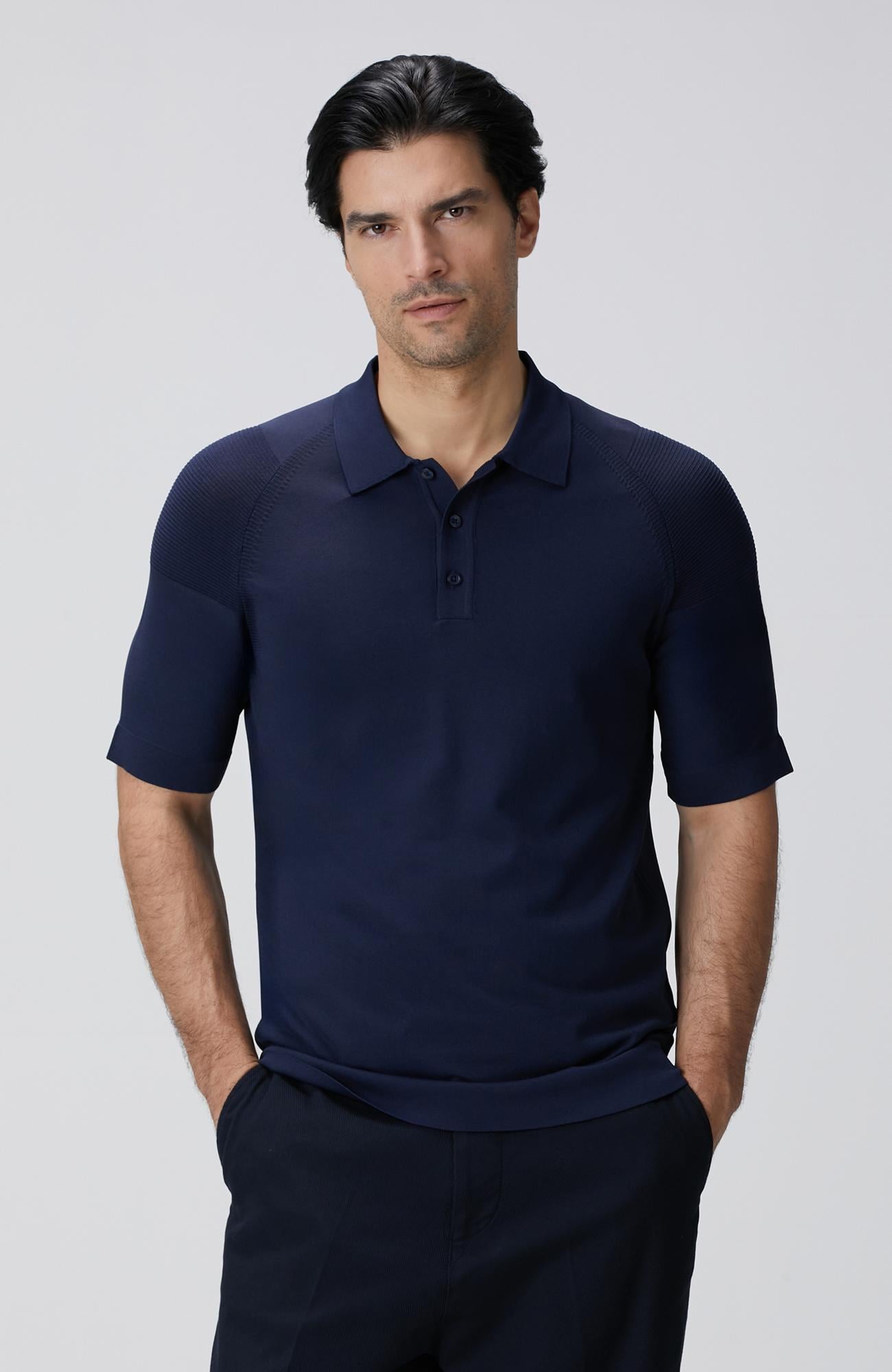 Network Erkek N-Tech Lacivert Polo Yaka Kazak