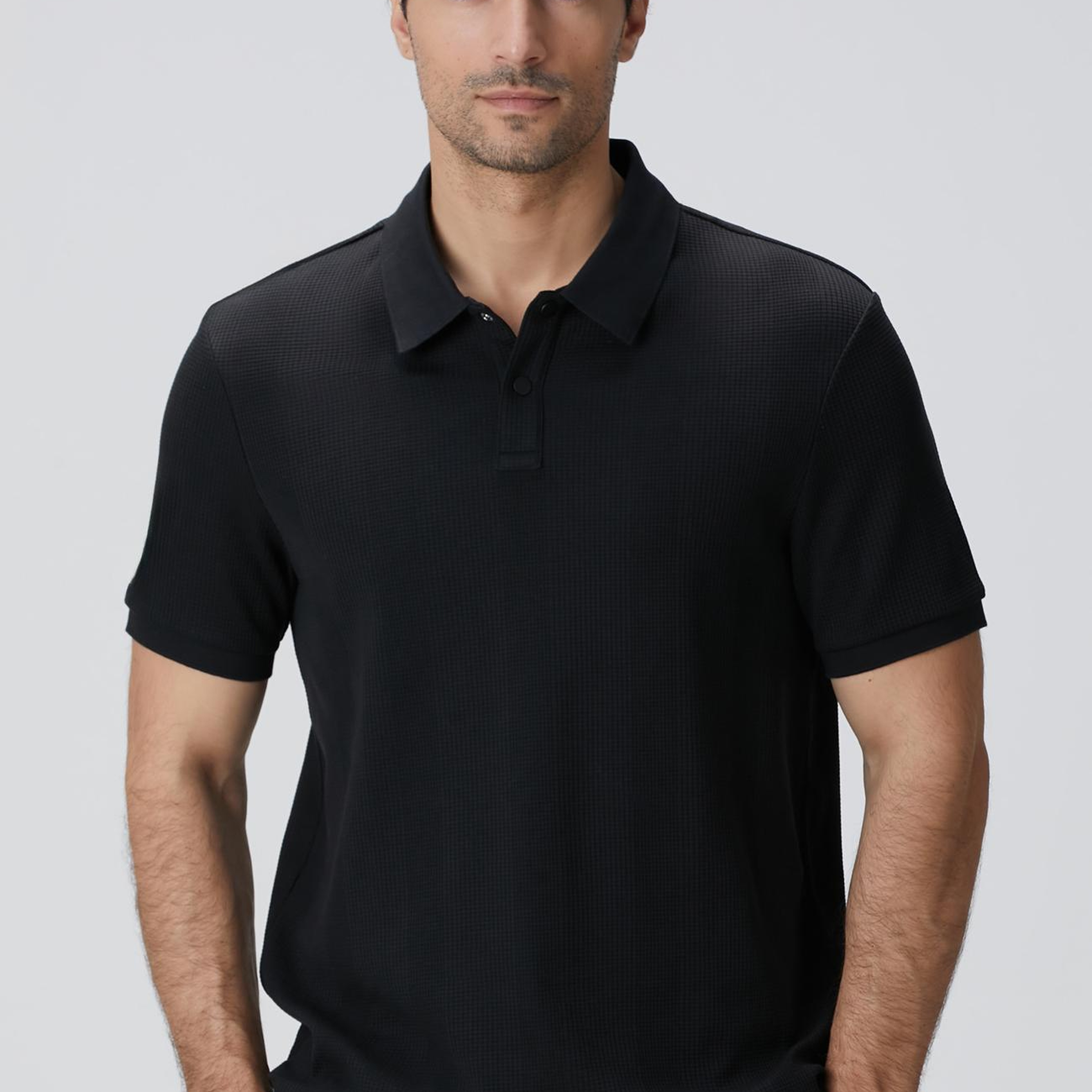 Network Erkek Siyah Waffle Dokulu T-Shirt