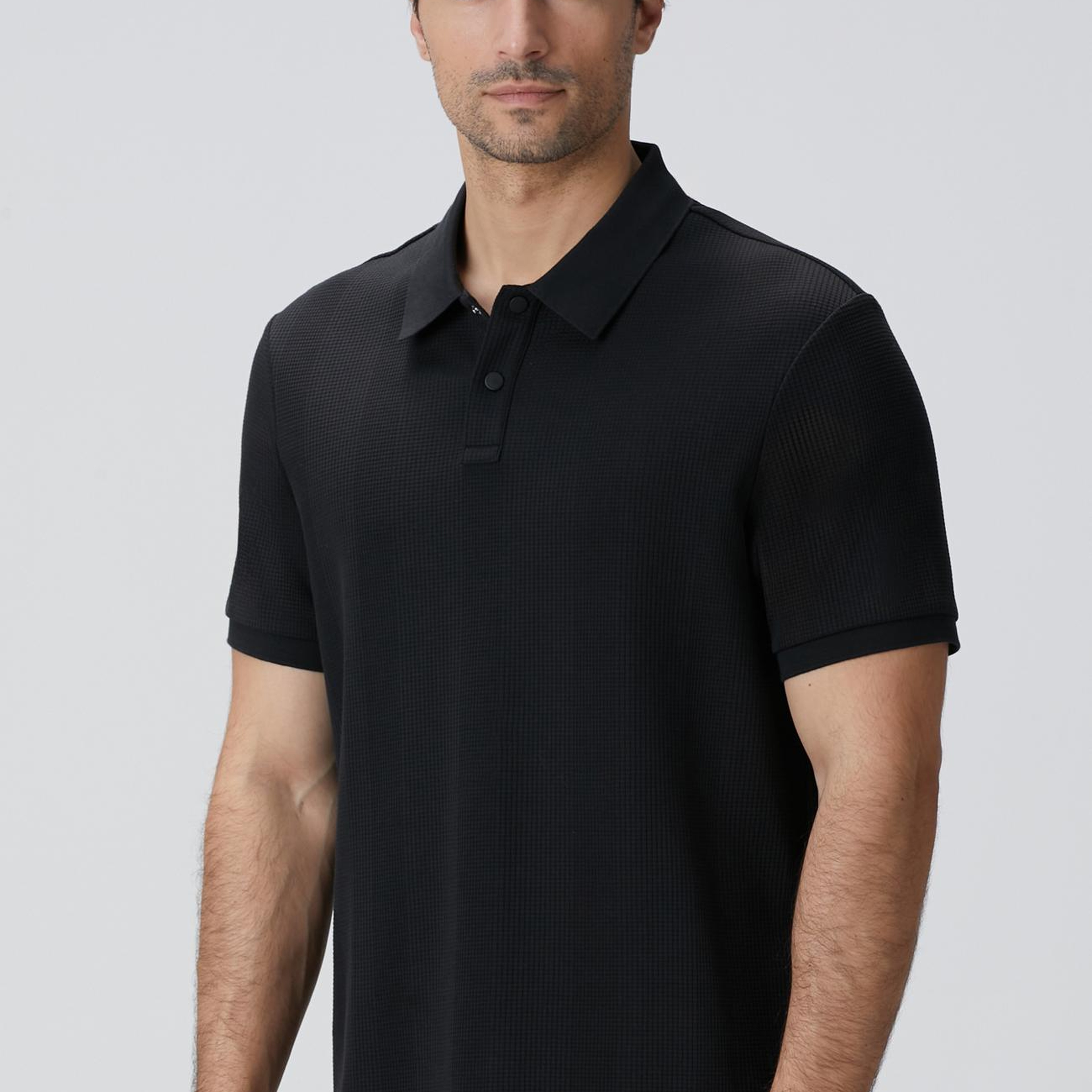 Network Erkek Siyah Waffle Dokulu T-Shirt