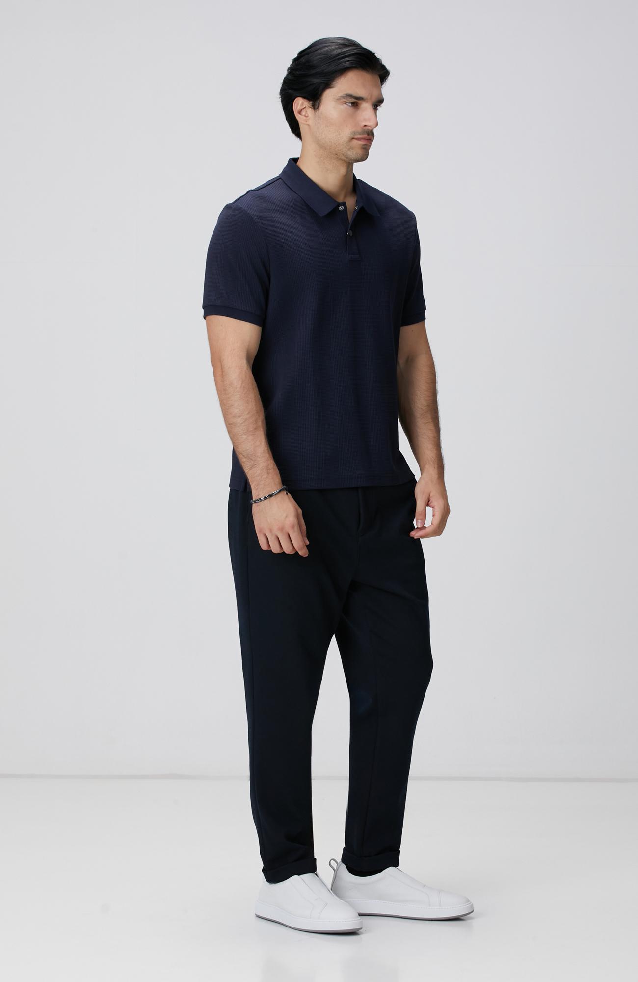 Network Erkek Lacivert Waffle Dokulu T-Shirt