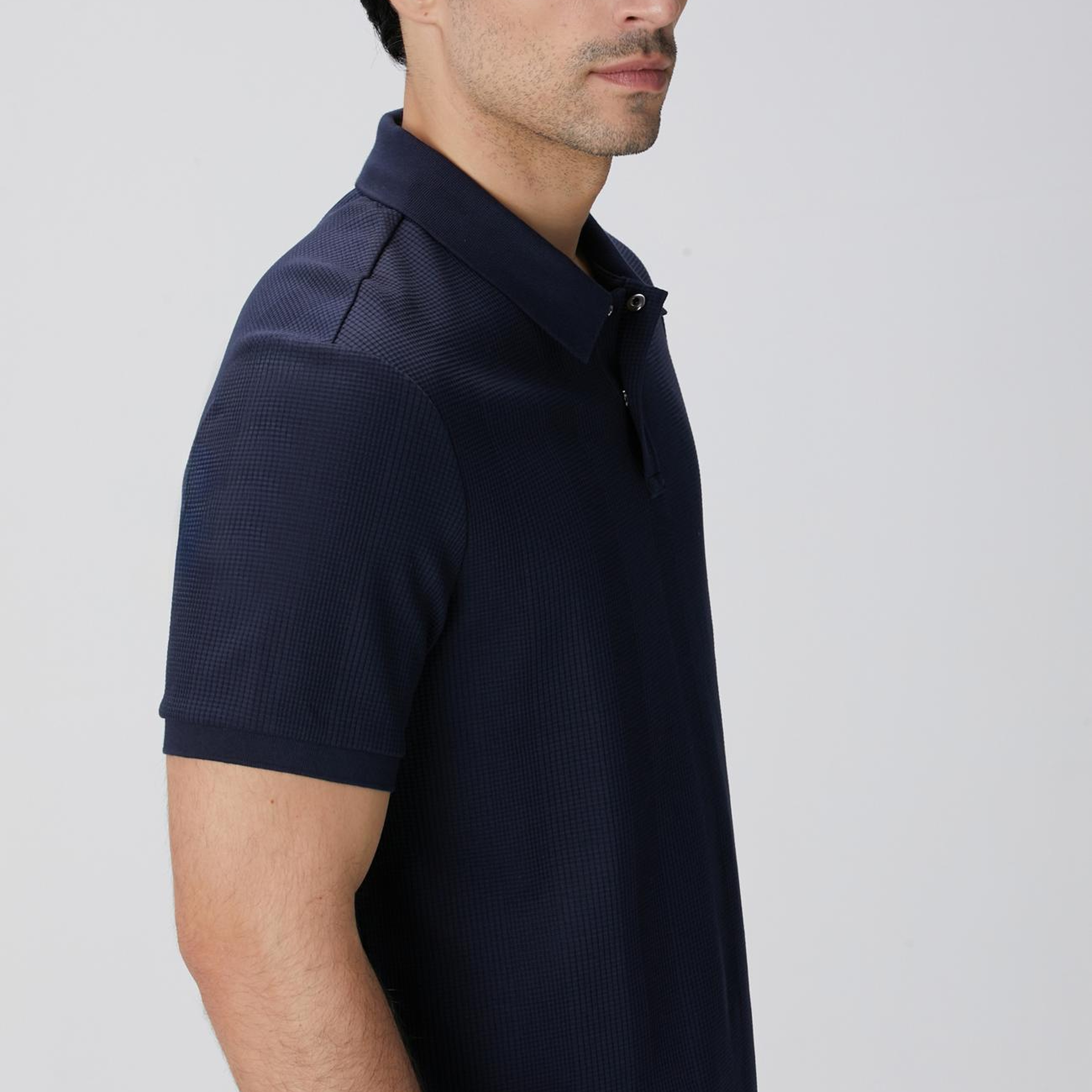 Network Erkek Lacivert Waffle Dokulu T-Shirt