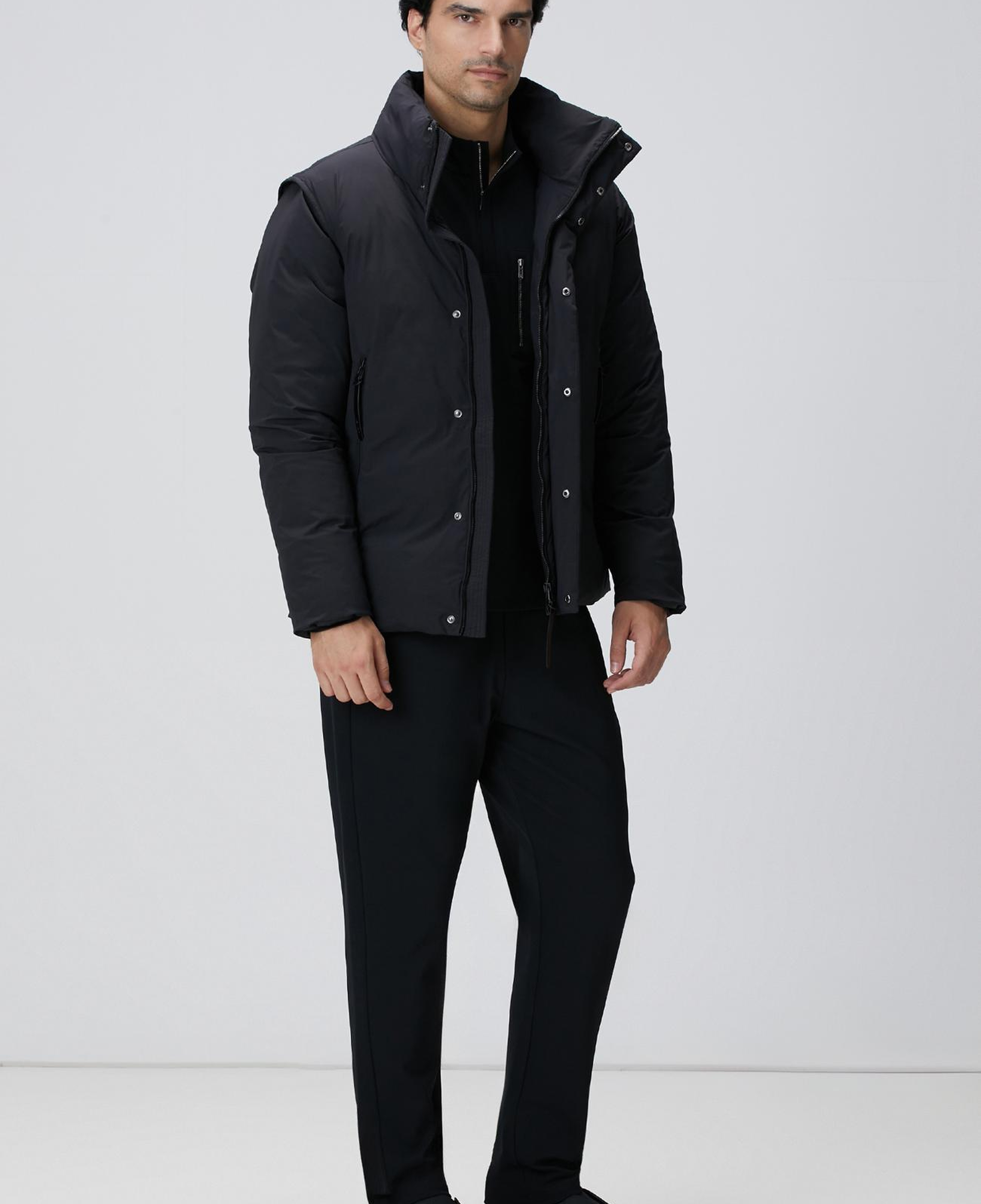 Network Erkek Siyah Yelek Olabilen Puffer Mont