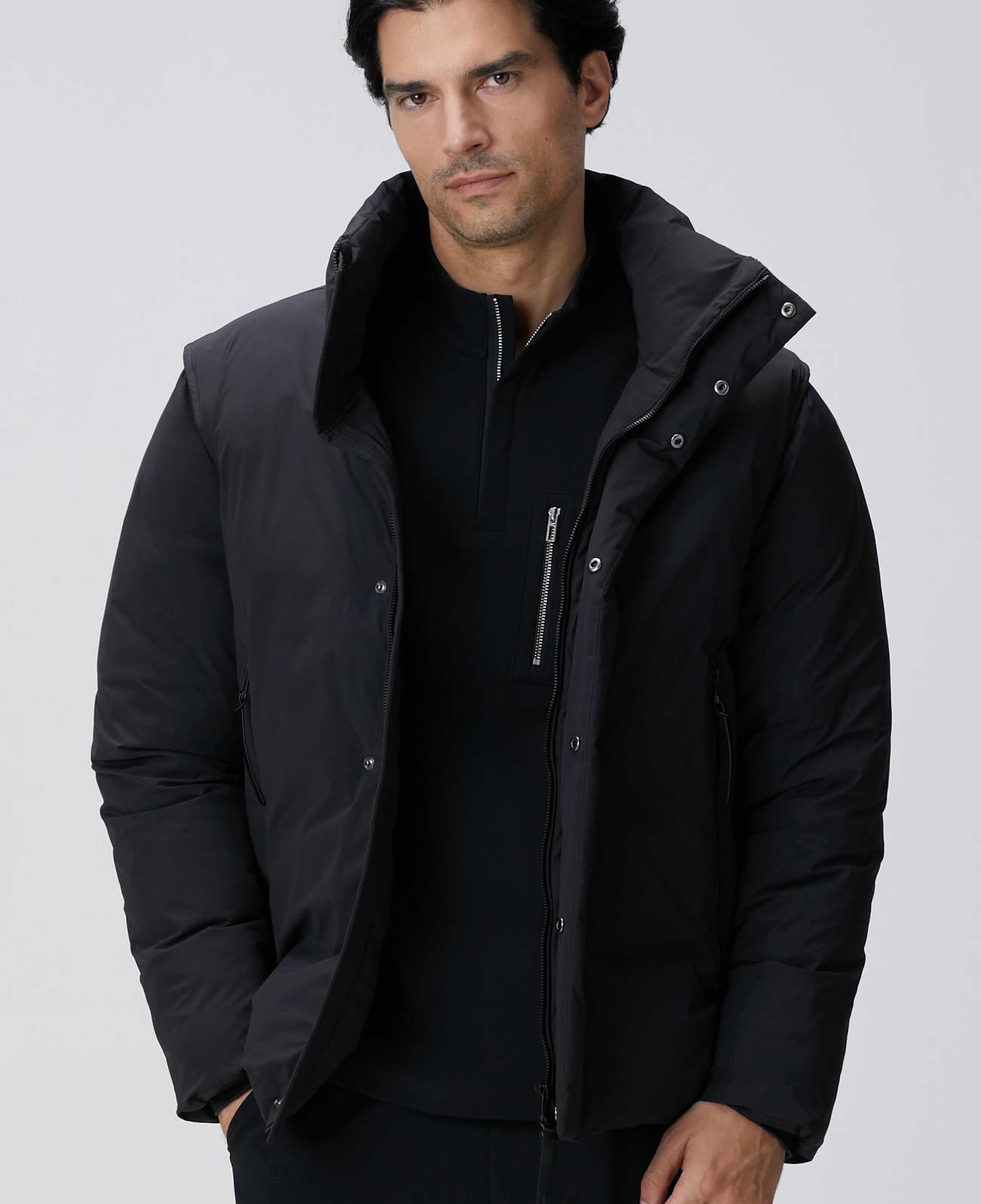 Network Erkek Siyah Yelek Olabilen Puffer Mont
