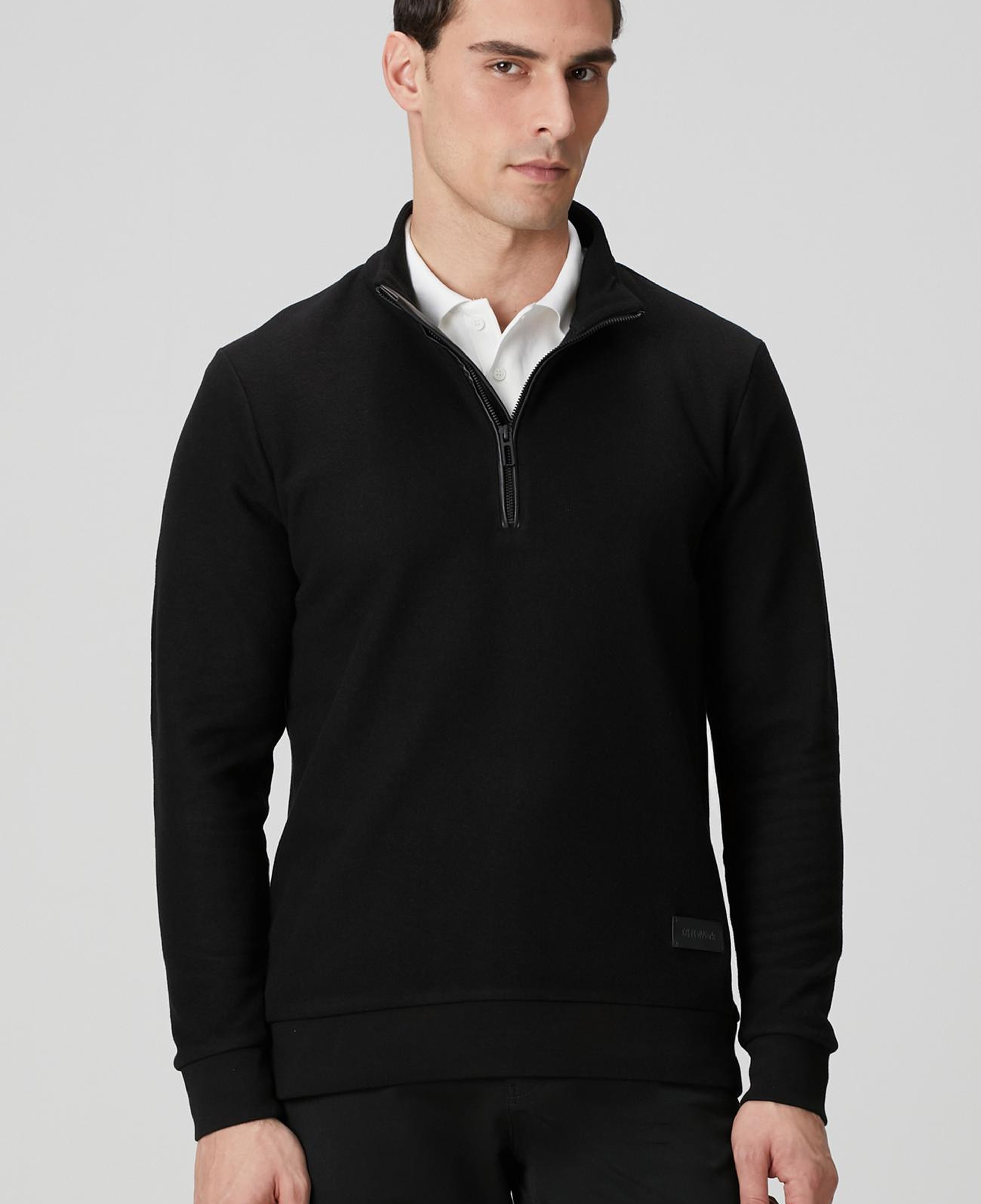 Network Erkek Siyah Dik Yaka Fermuarlı Sweatshirt