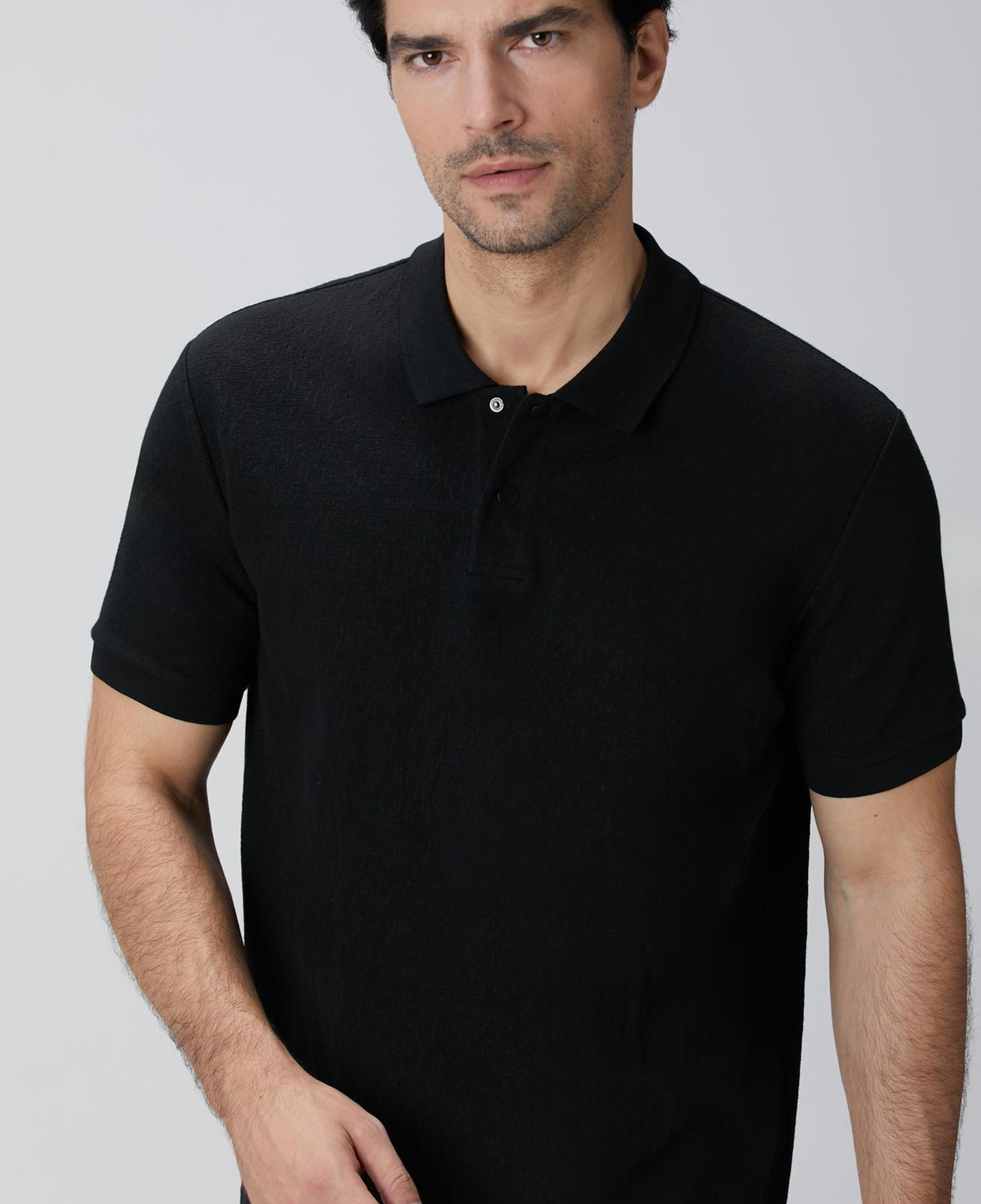 Network Erkek Siyah Polo Yaka T-Shirt