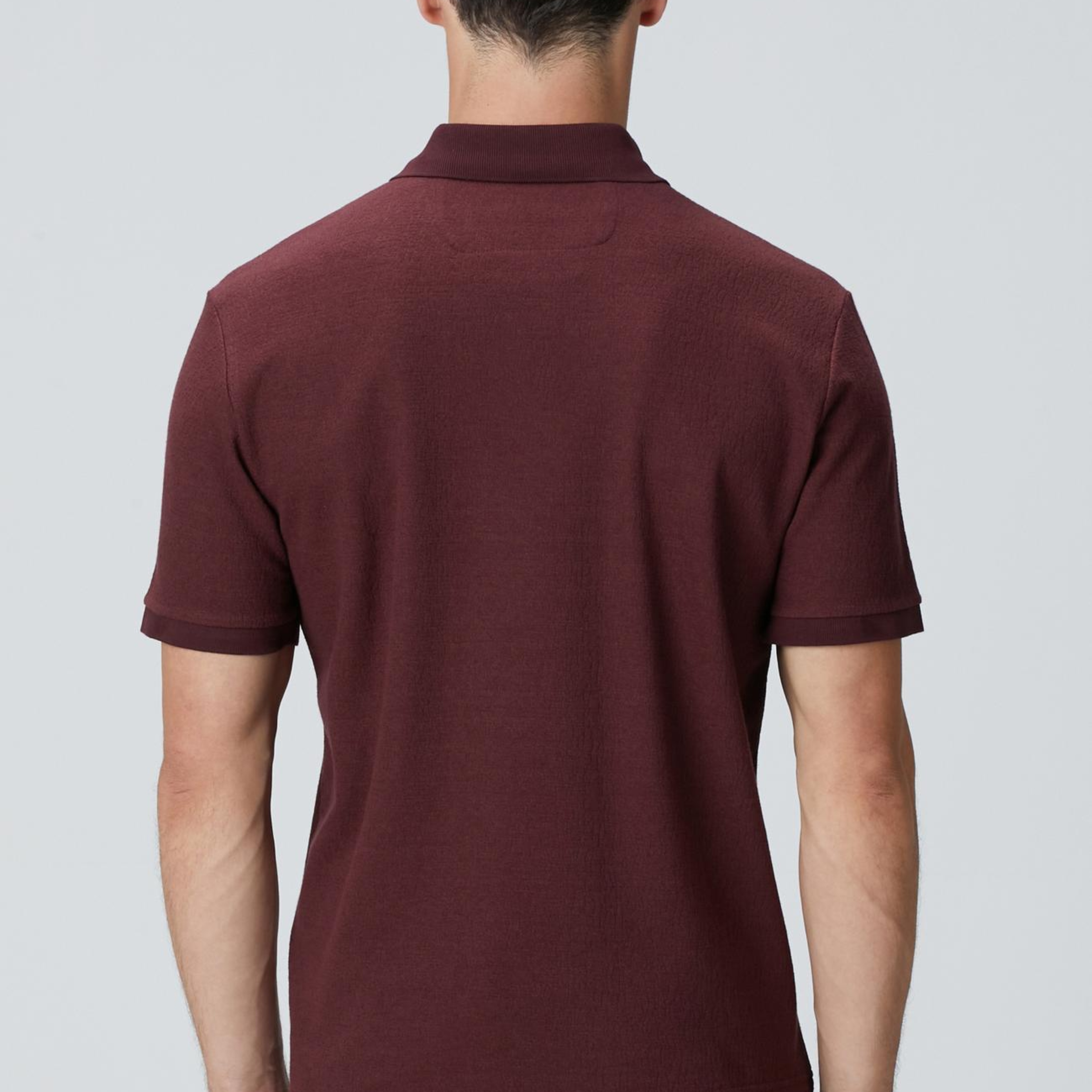 Network Erkek Bordo Polo Yaka Düğmeli Jakarlı T-Shirt