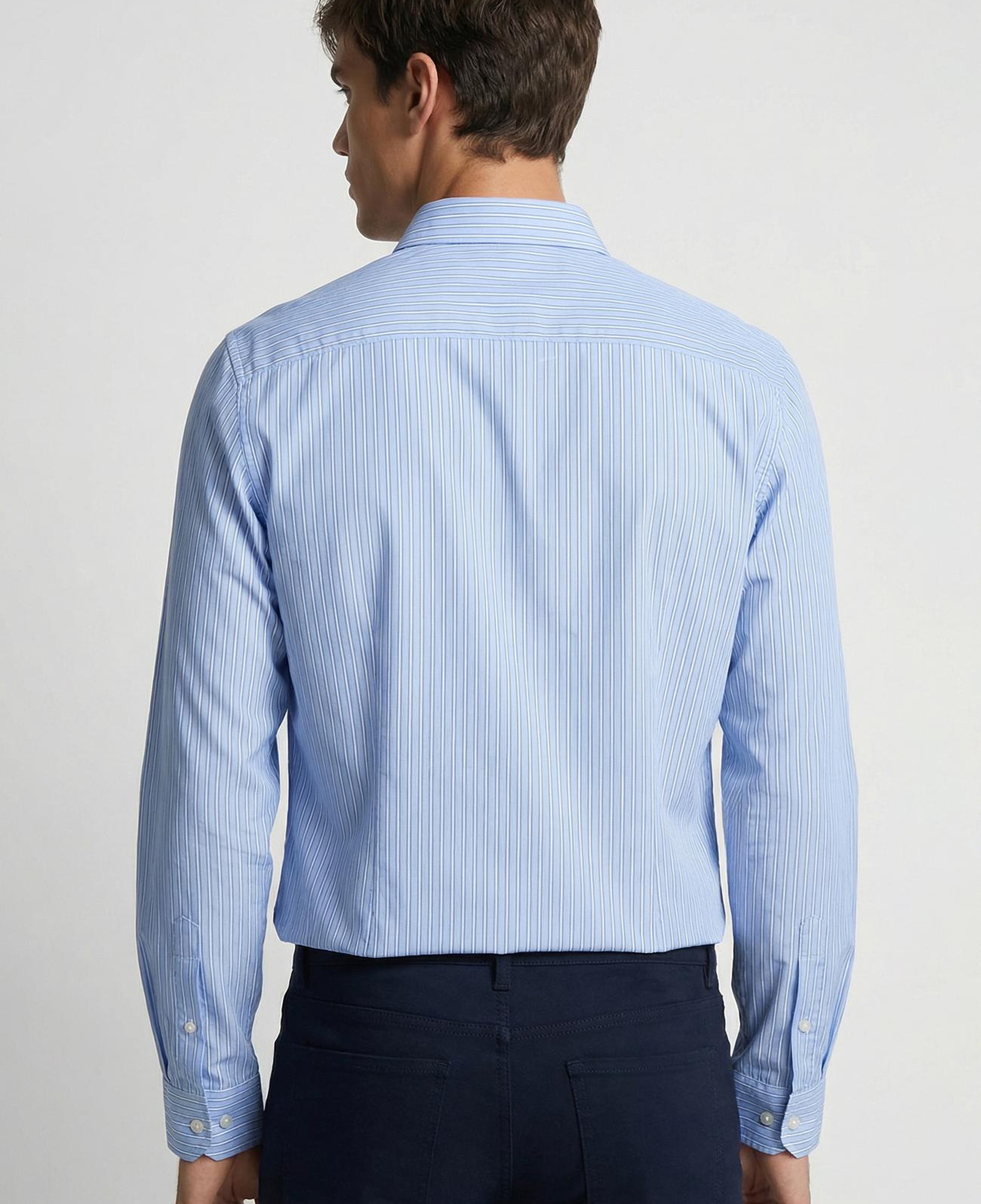 Network Erkek N-Tech Mavi Çizgi Desenli Gömlek