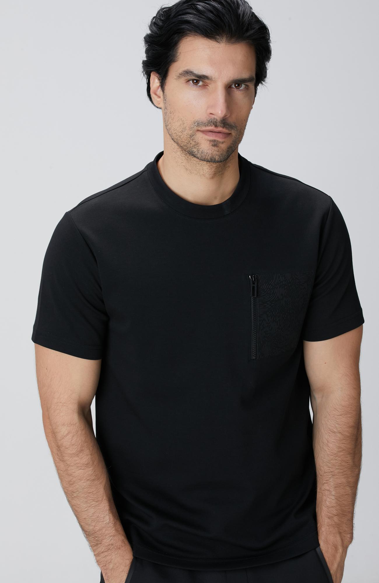 Network Erkek N-Tech Siyah Fermuar Cep Detaylı T-Shirt