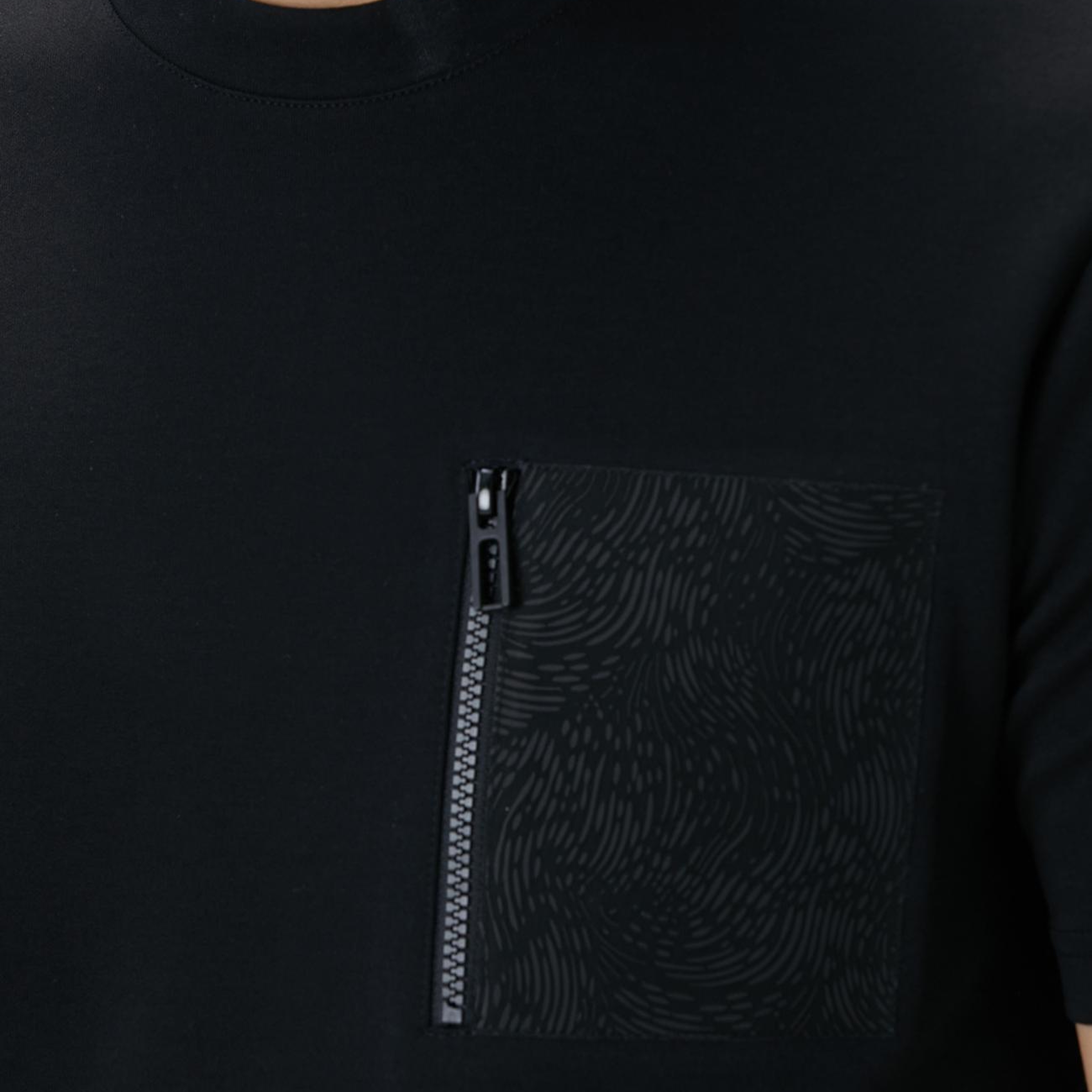 Network Erkek N-Tech Siyah Fermuar Cep Detaylı T-Shirt