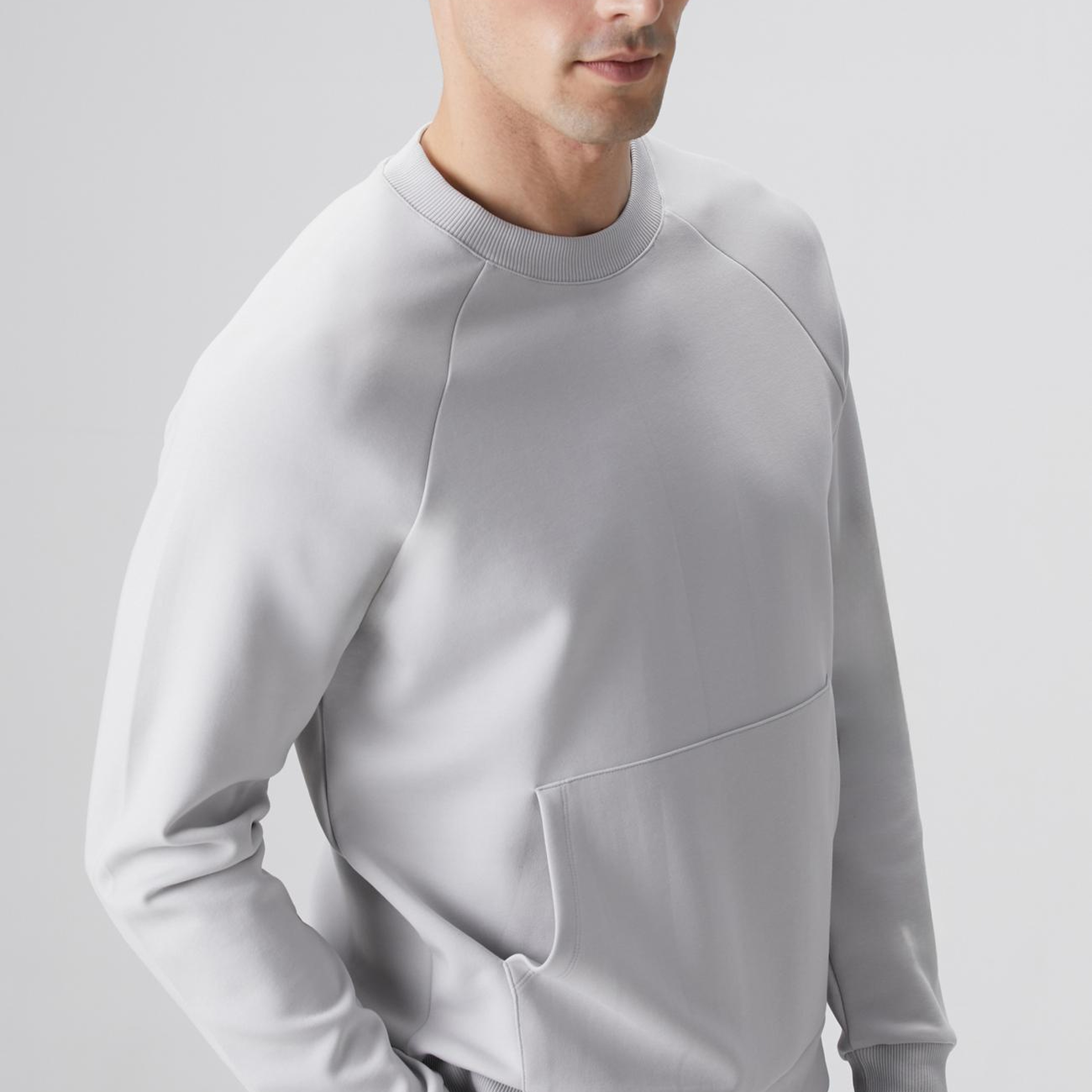 Network Erkek Gri Melanj Kanguru Cepli Sweatshirt