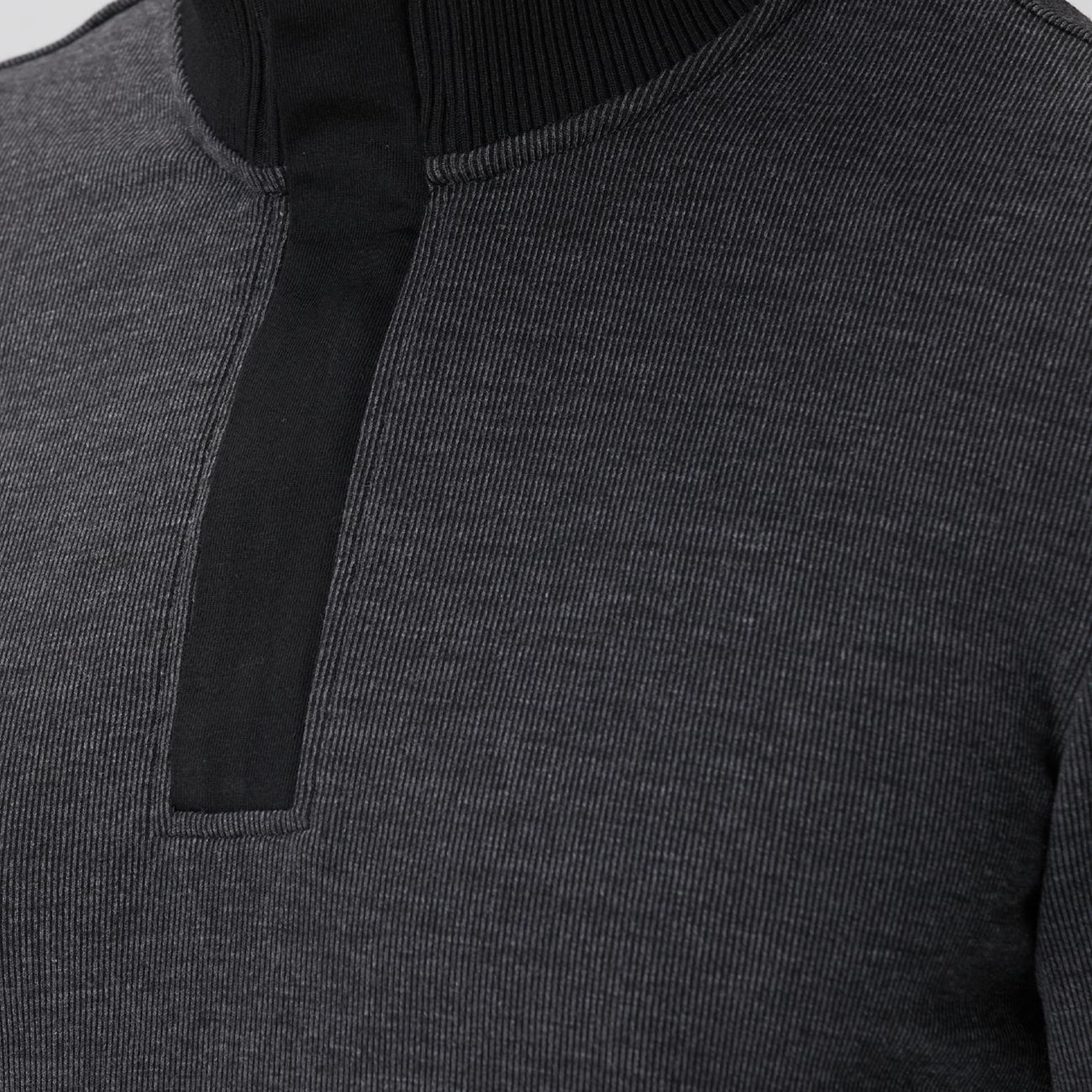 Network Erkek Siyah Fermuarlı Yaka Garnili Sweatshirt