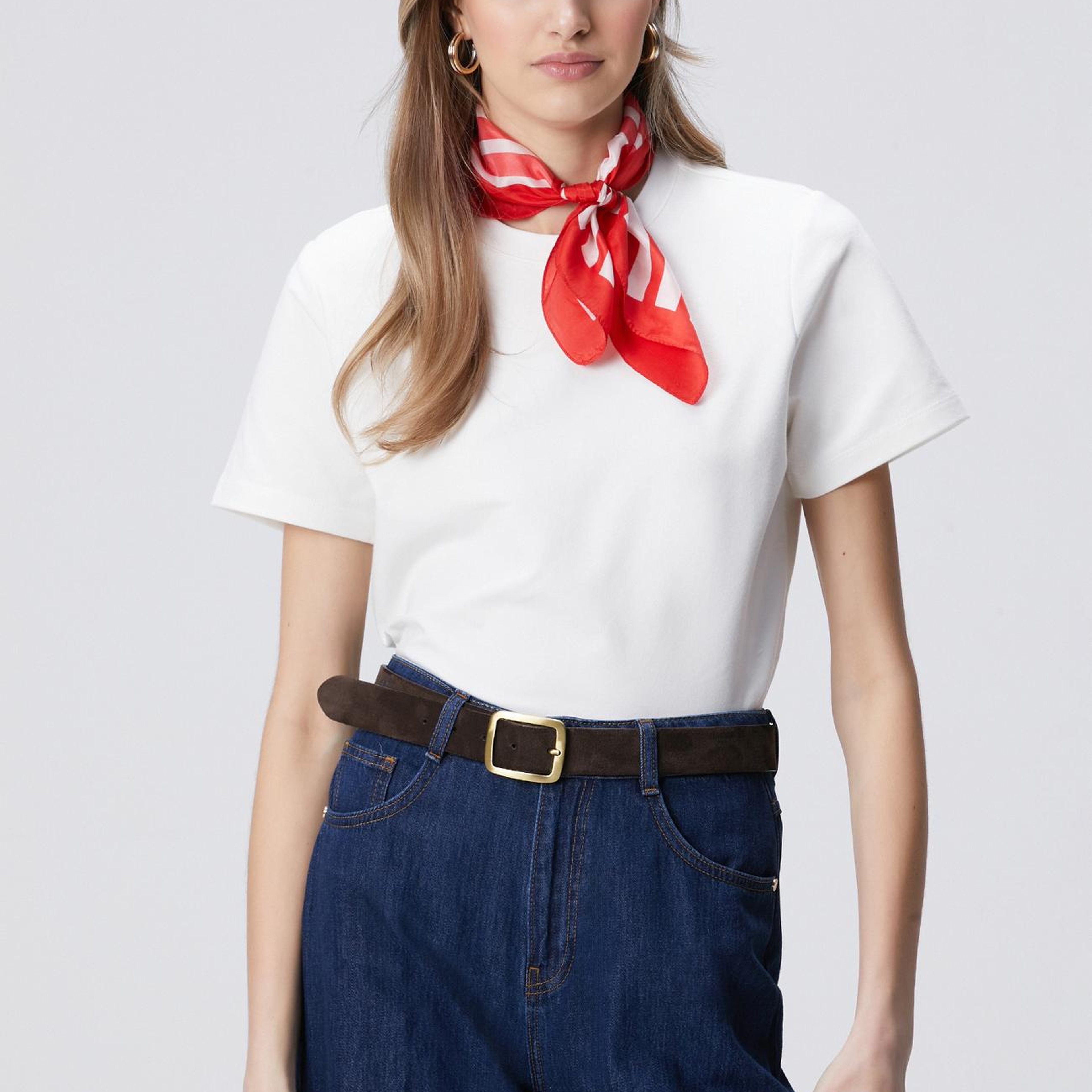 Network Kadın Beyaz Basic T-shirt