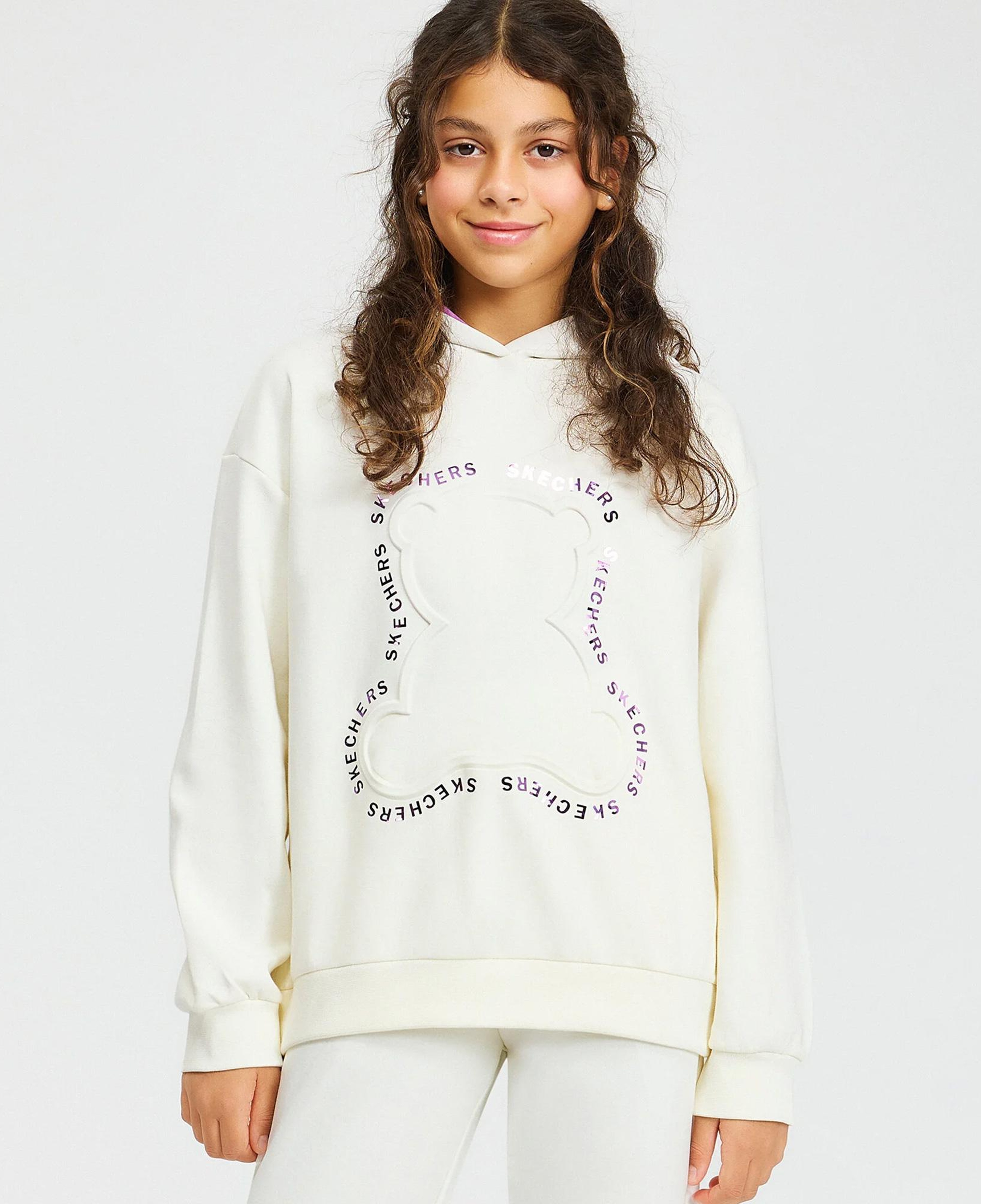 Skechers G 2Xi-Lock Loose Fit Sweatshirt Çocuk Beyaz Sweatshirt