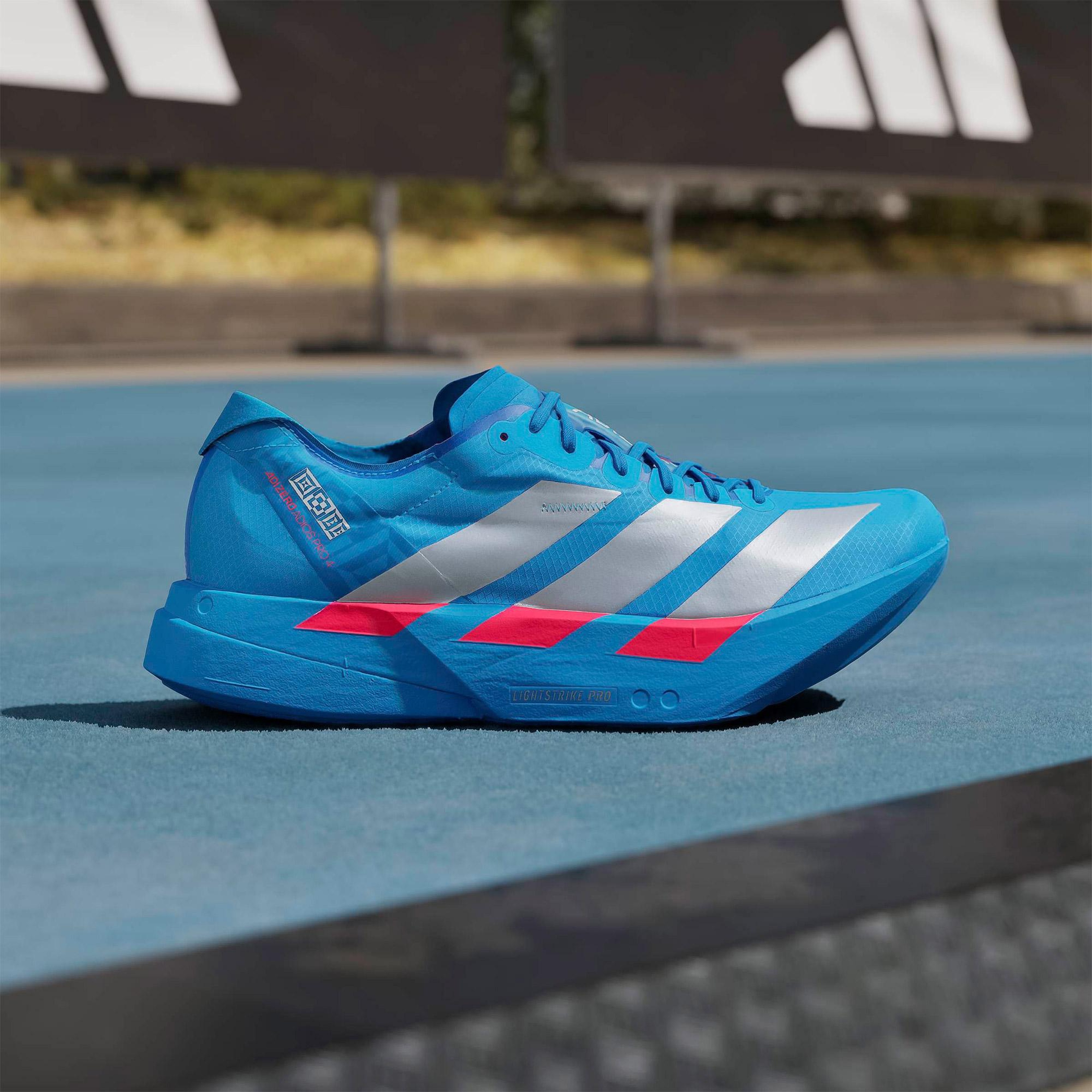 adidas Adizero Adios Pro 4 Erkek Mavi Koşu Ayakkabısı