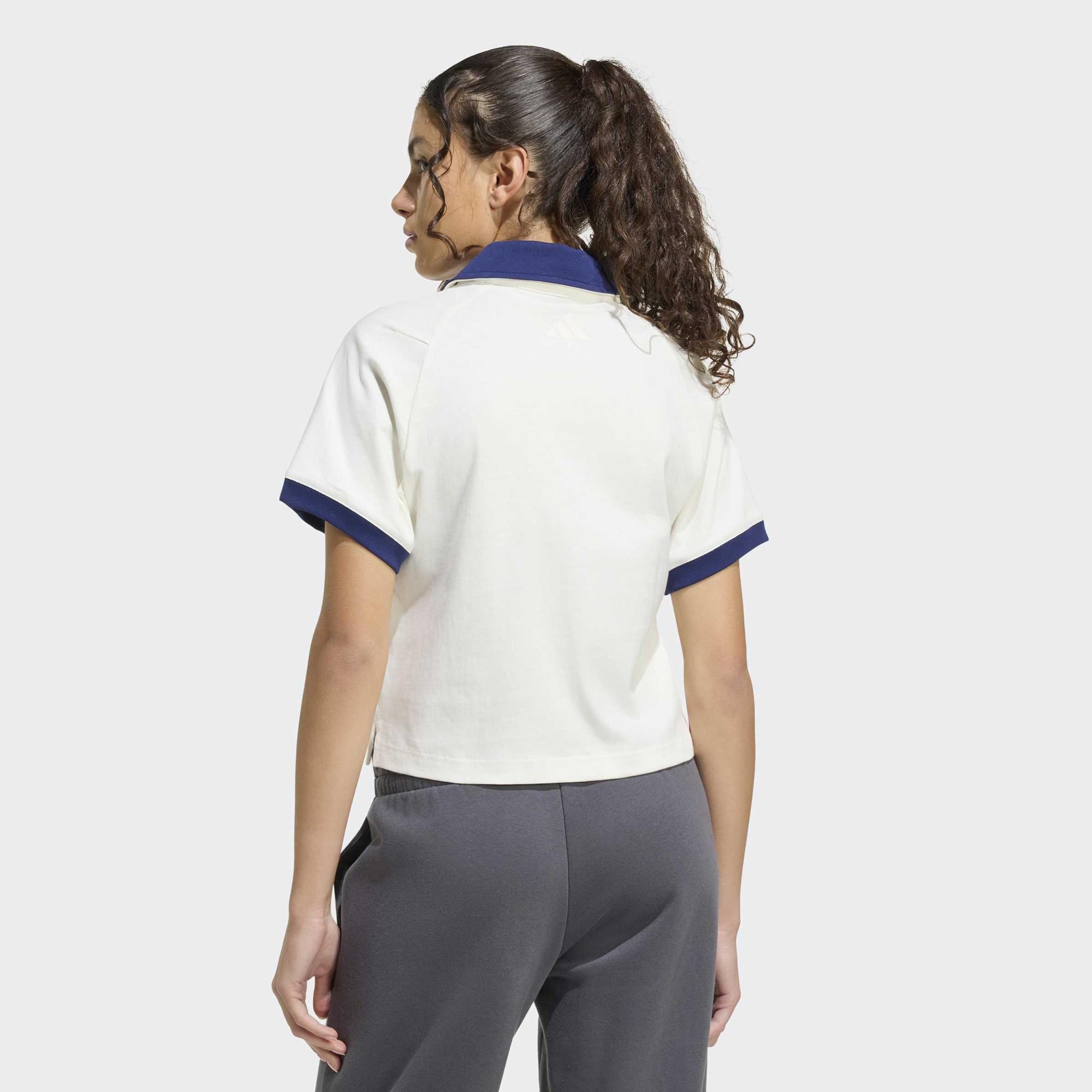 adidas Pop Art Graphic Polo Q2 Kadın Beyaz Antrenman T-Shirt