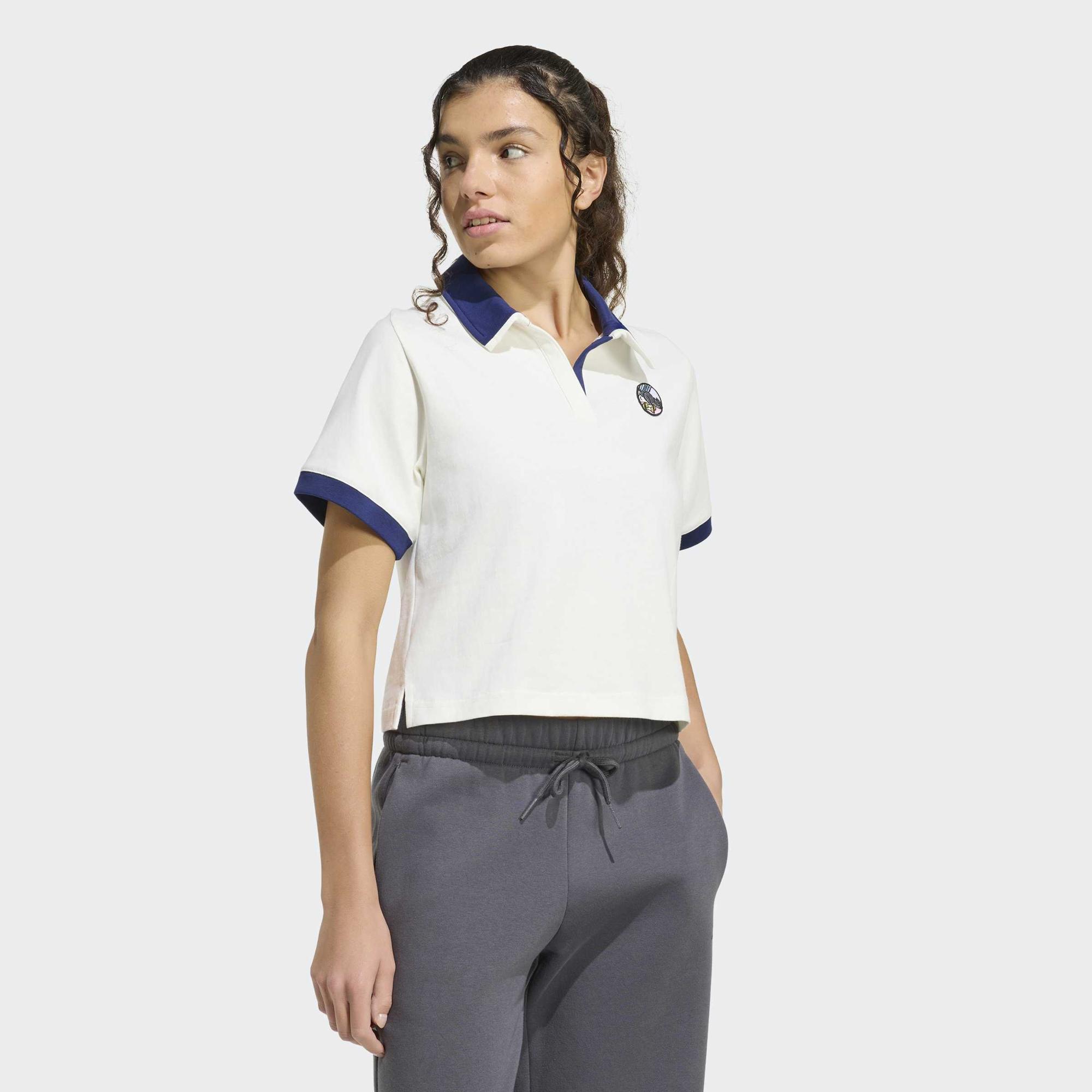 adidas Pop Art Graphic Polo Q2 Kadın Beyaz Antrenman T-Shirt