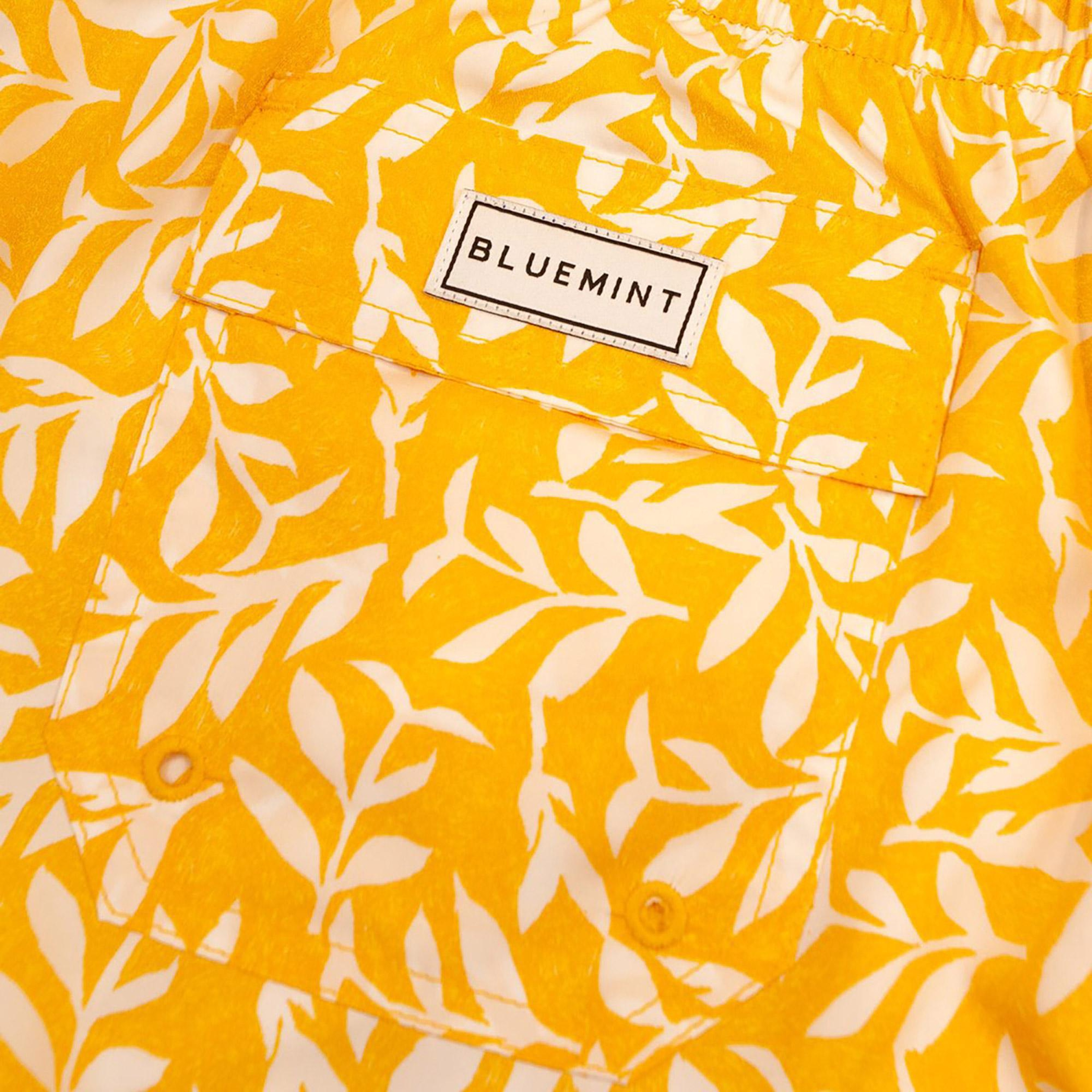 Bluemint Logan Erkek Sunset Leaves Sarı Deniz Şortu